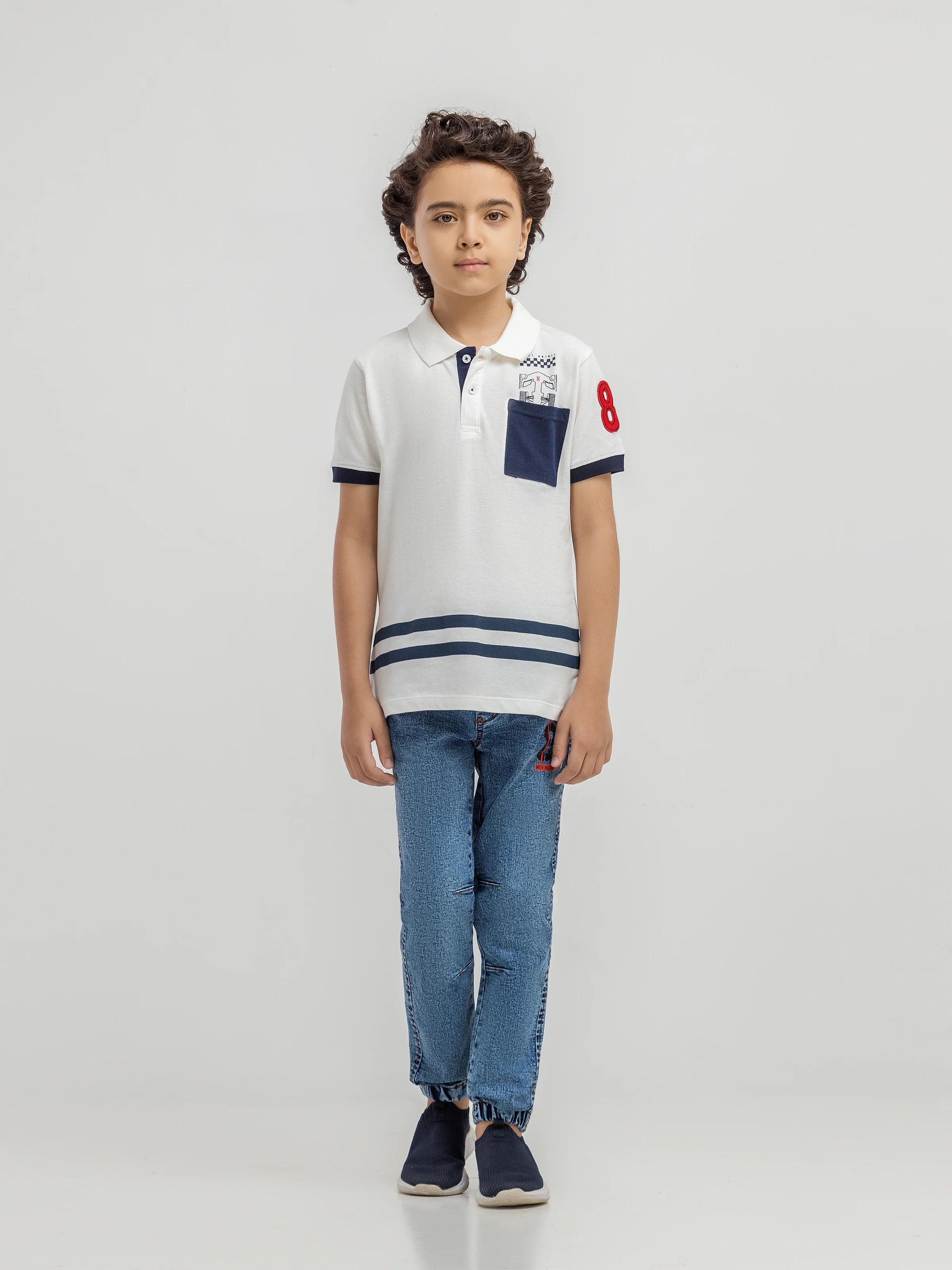 Boy's White Polo Shirt - EBTPS6-026