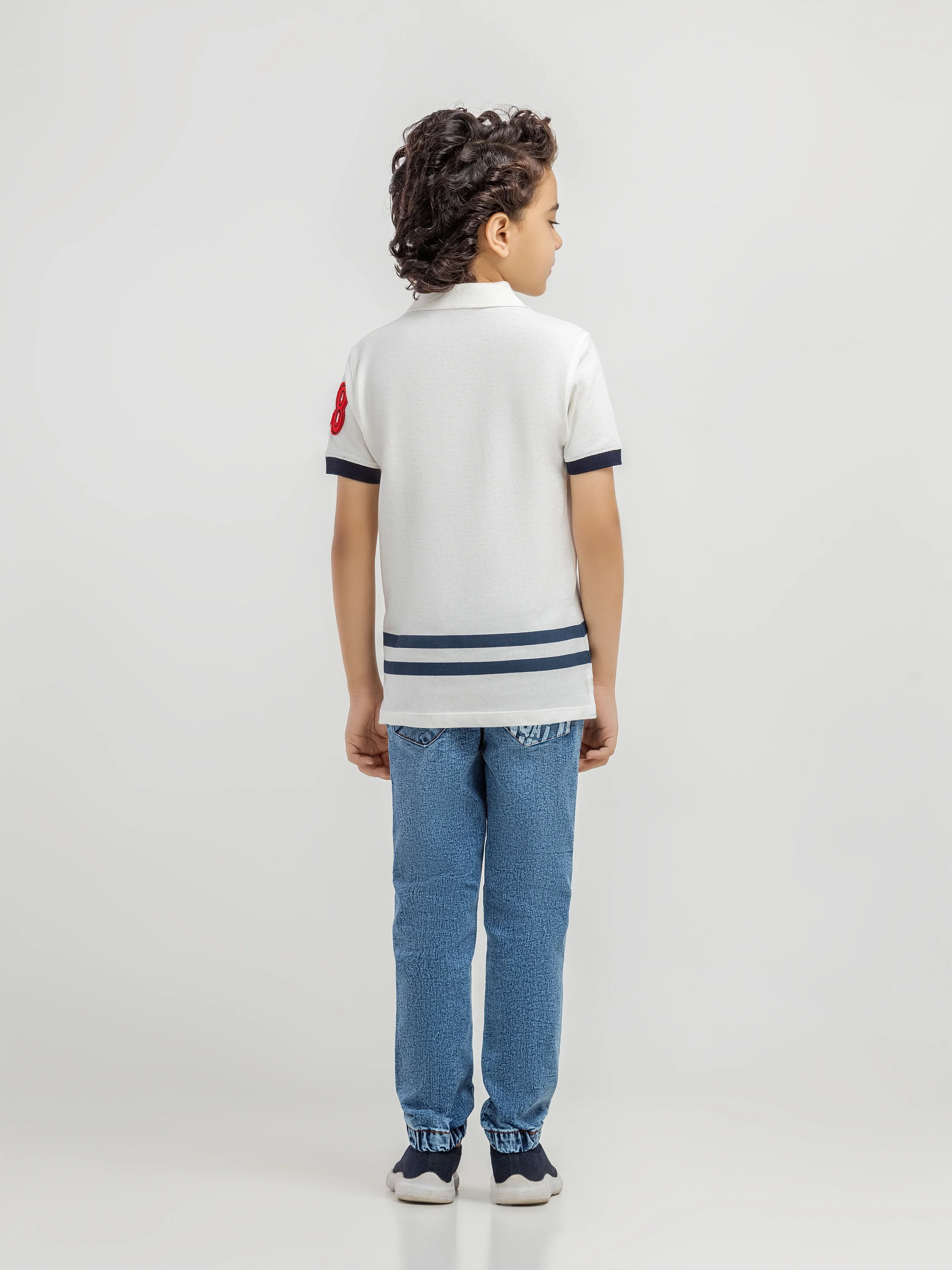 Boy's White Polo Shirt - EBTPS6-026 - Image 2