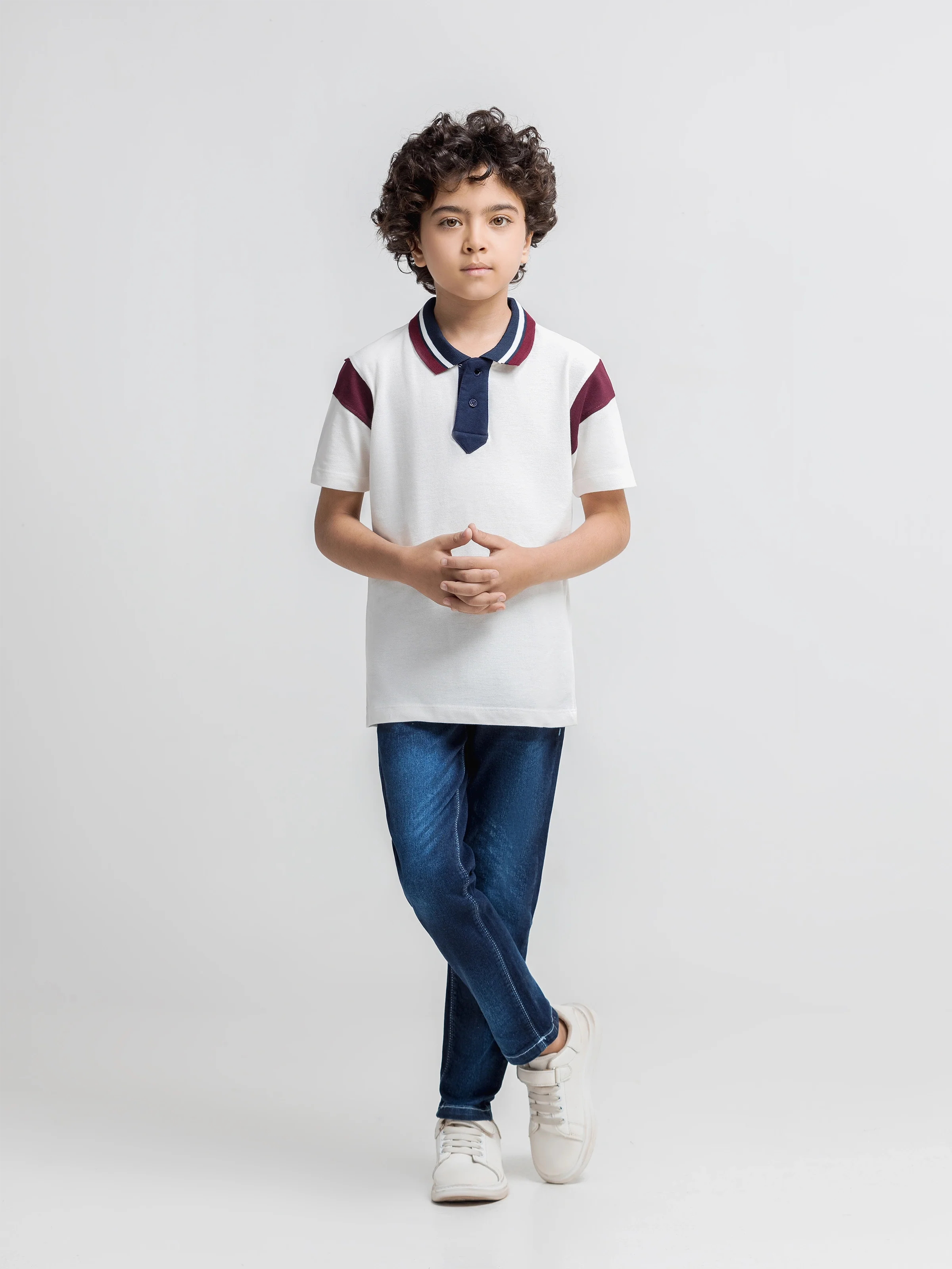 Boy's White Polo Shirt - EBTPS6-049 - Image 2