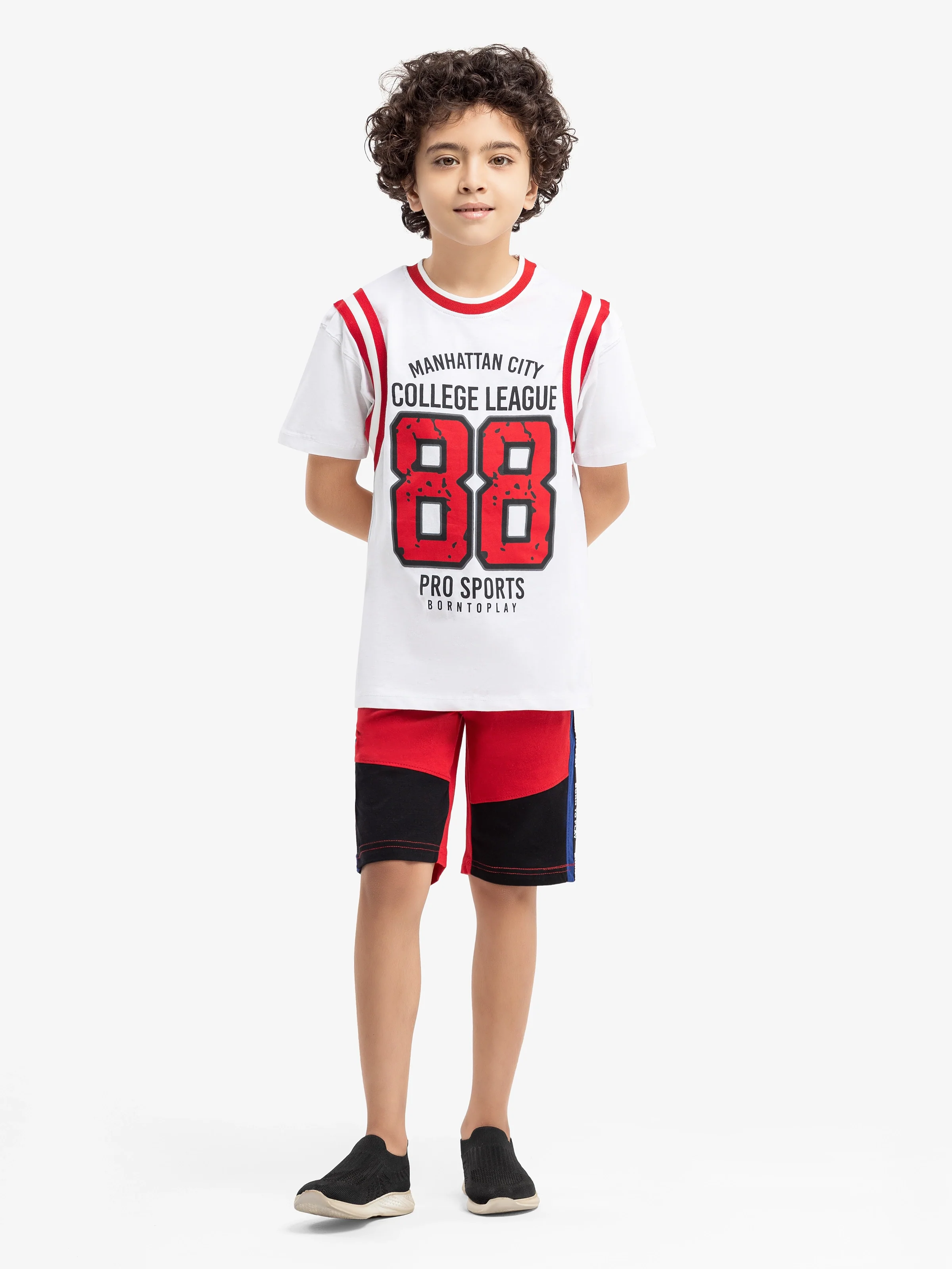 Boy's White & Red Co-Ord Set - EBTCS5-009 - Image 2