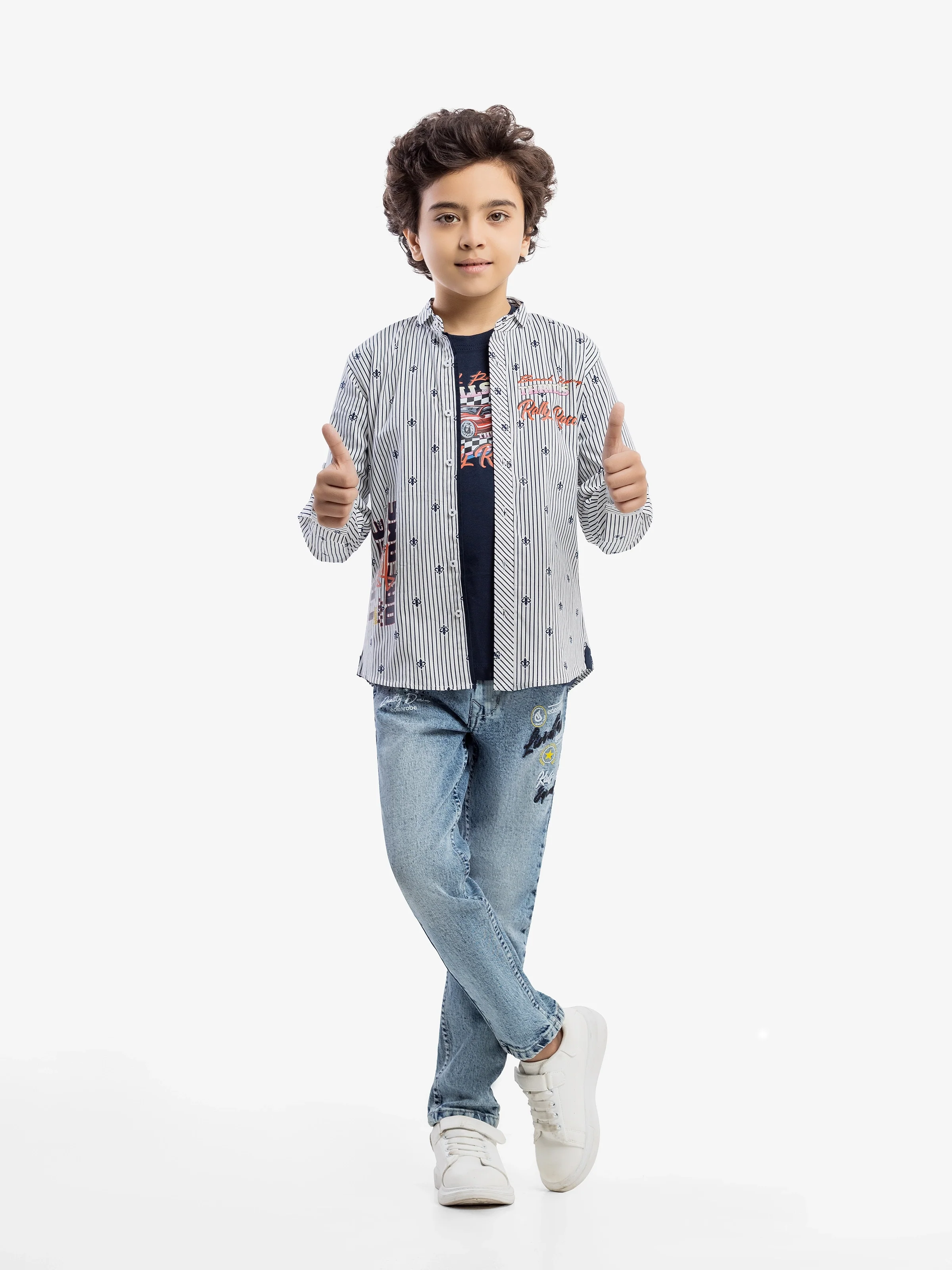 Boy's White Shirt & T-shirt - EBTSF5-27658-2P - Image 2