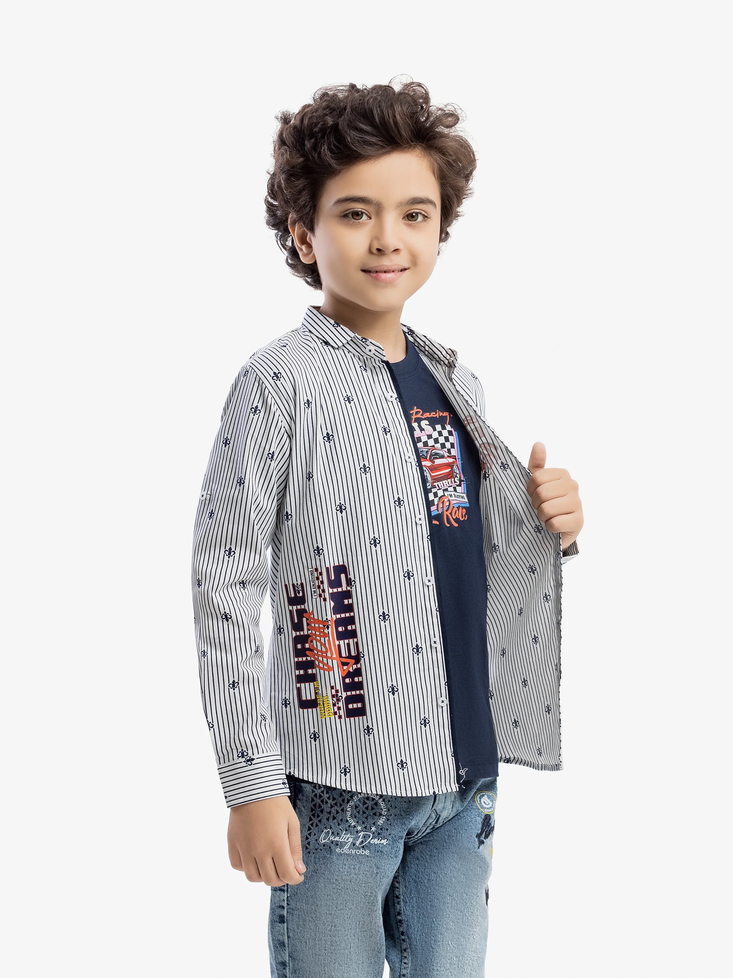 Boy's White Shirt & T-shirt - EBTSF5-27658-2P - Image 4