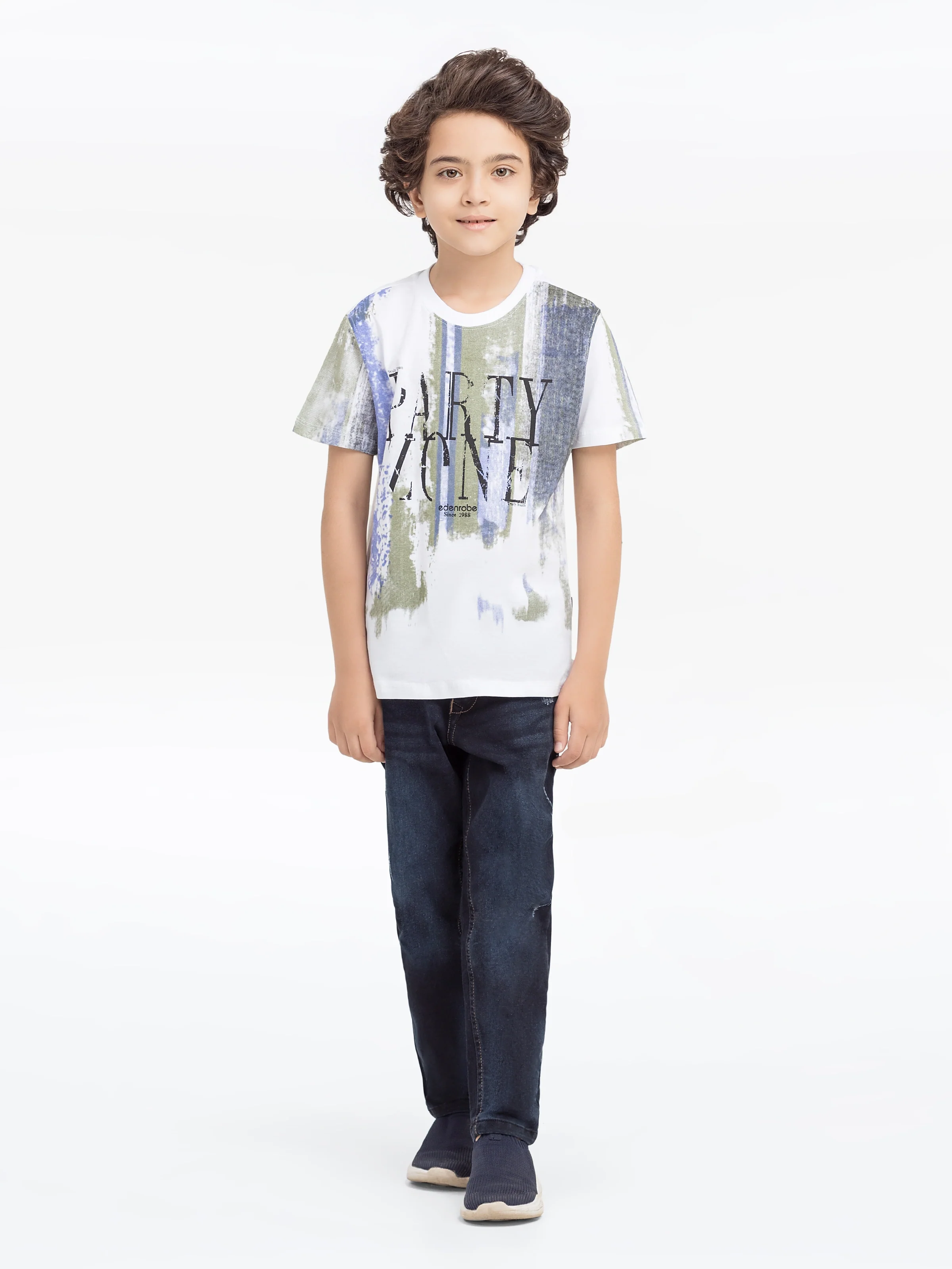 Boy's White T-Shirt - EBTTS5-009 - Image 2