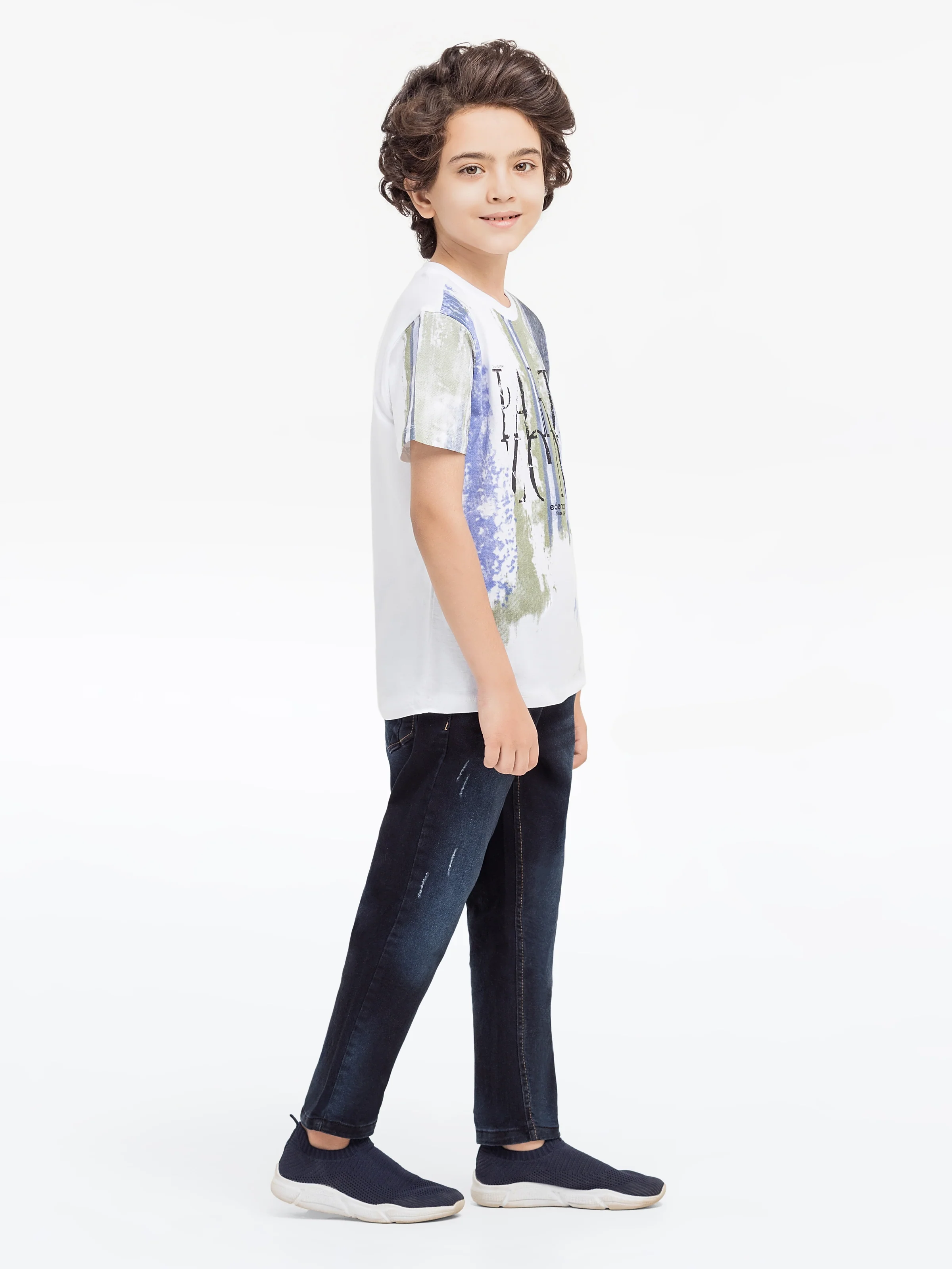Boy's White T-Shirt - EBTTS5-009 - Image 4