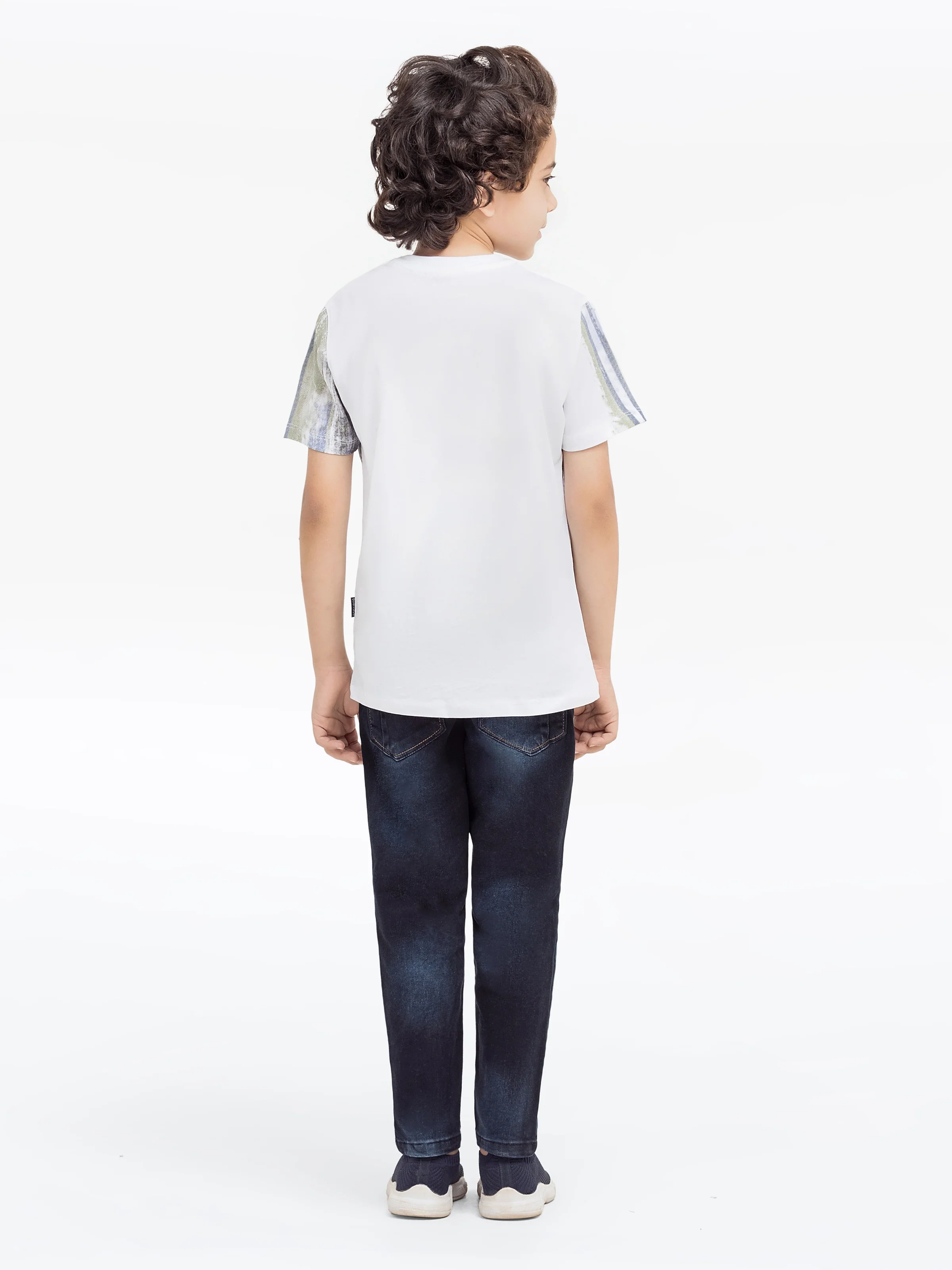 Boy's White T-Shirt - EBTTS5-009 - Image 5