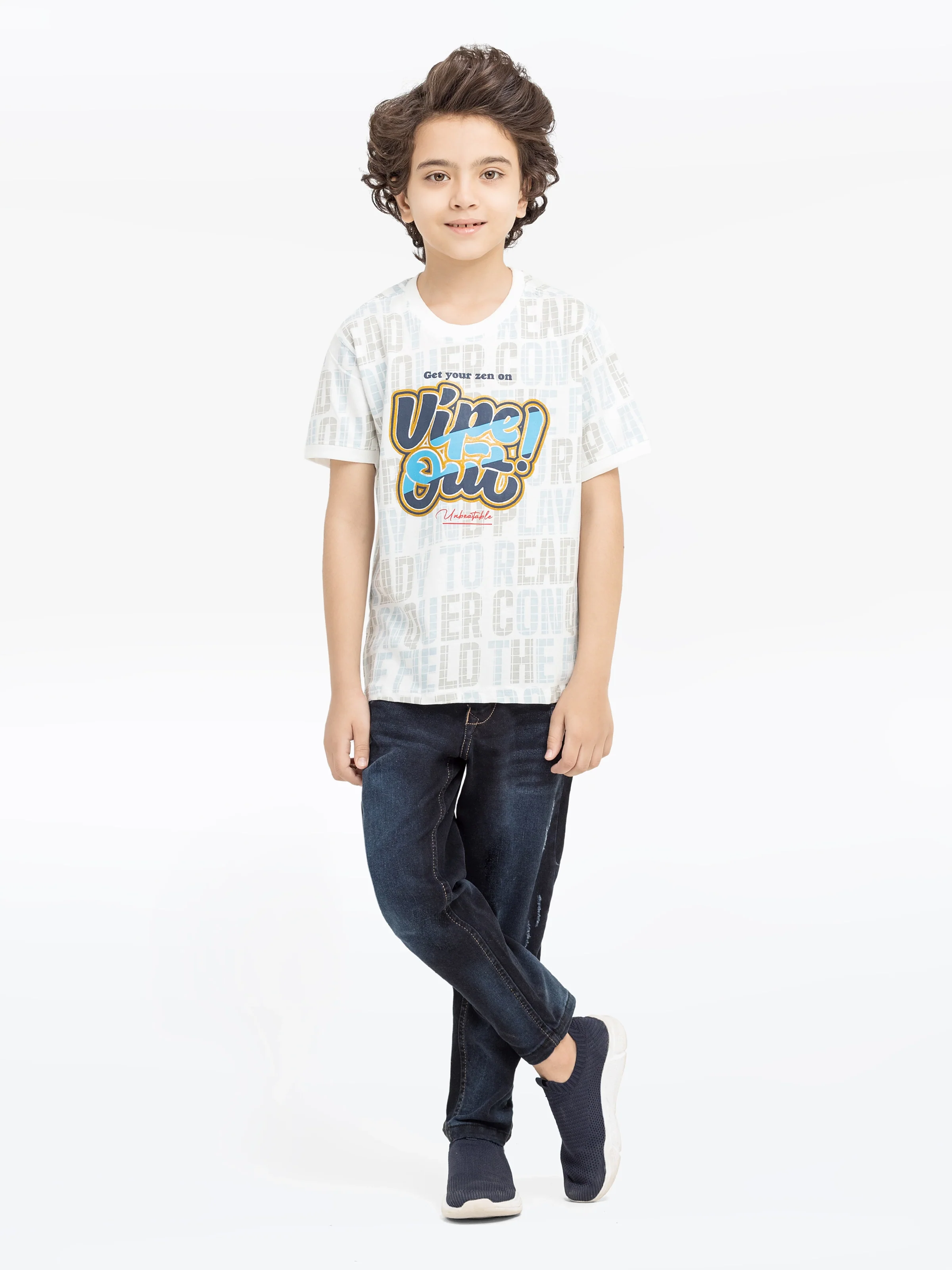 Boy's White T-Shirt - EBTTS5-020 - Image 2