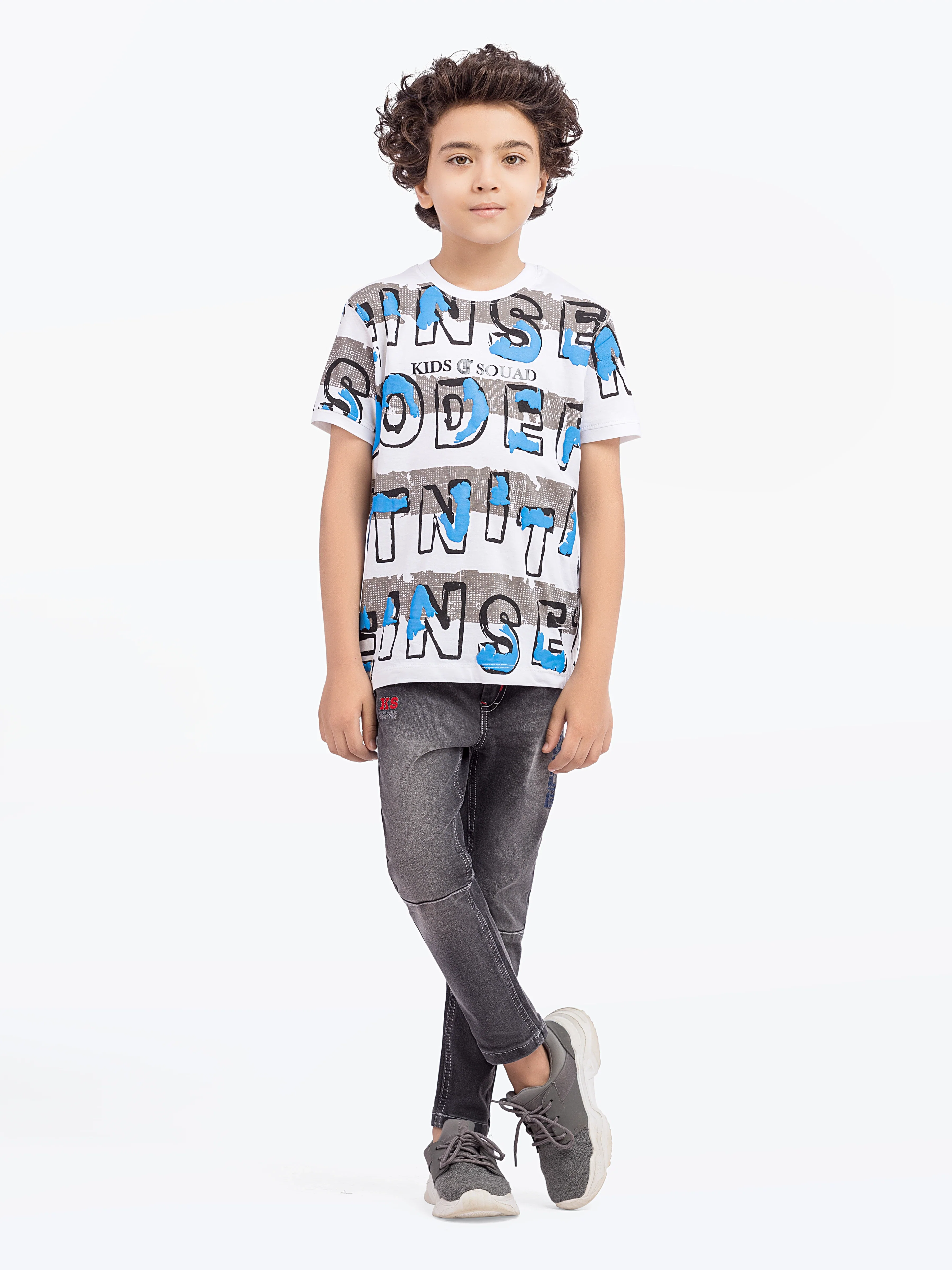Boy's White T-Shirt - EBTTS5-021 - Image 2