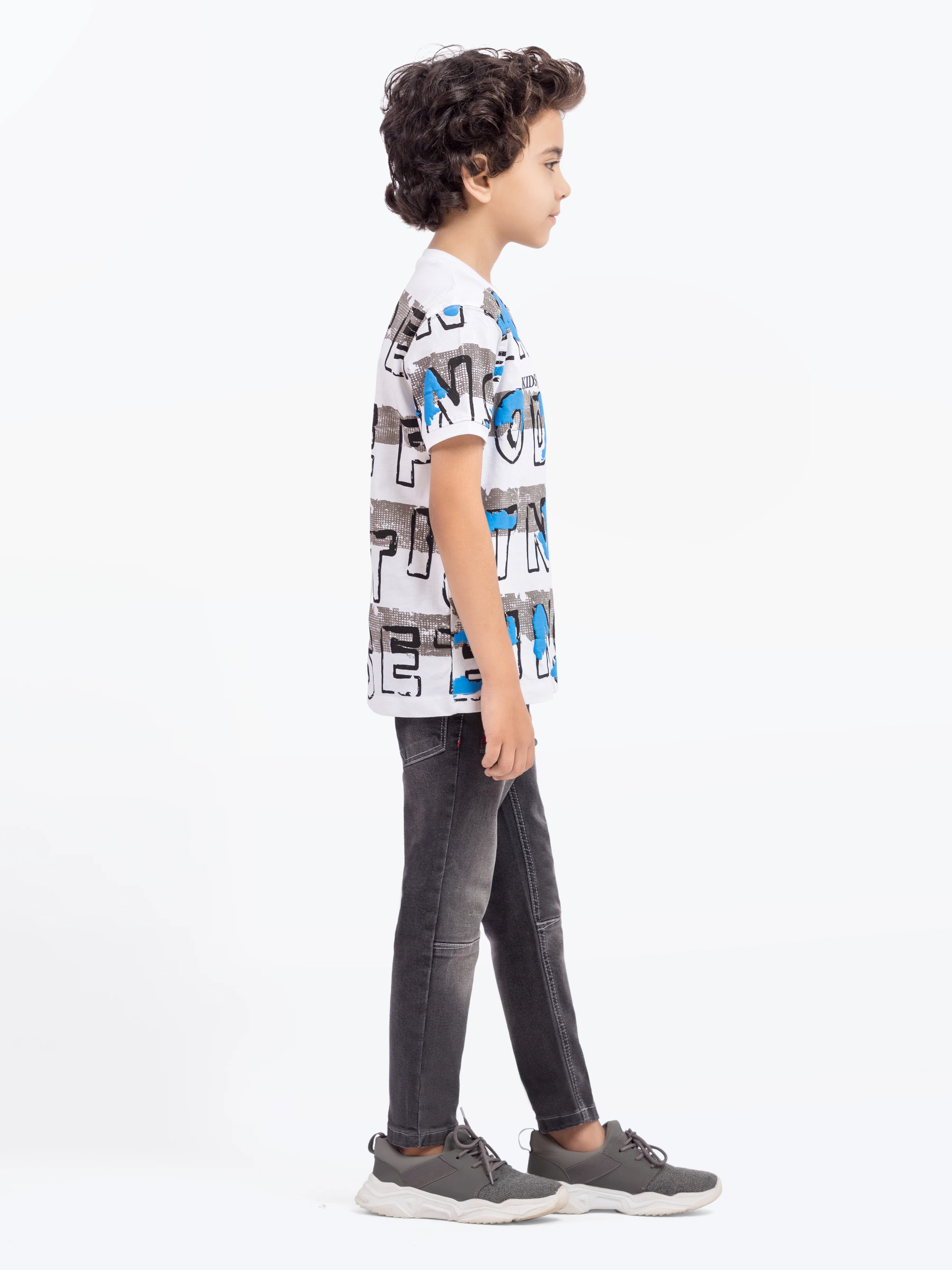 Boy's White T-Shirt - EBTTS5-021 - Image 4