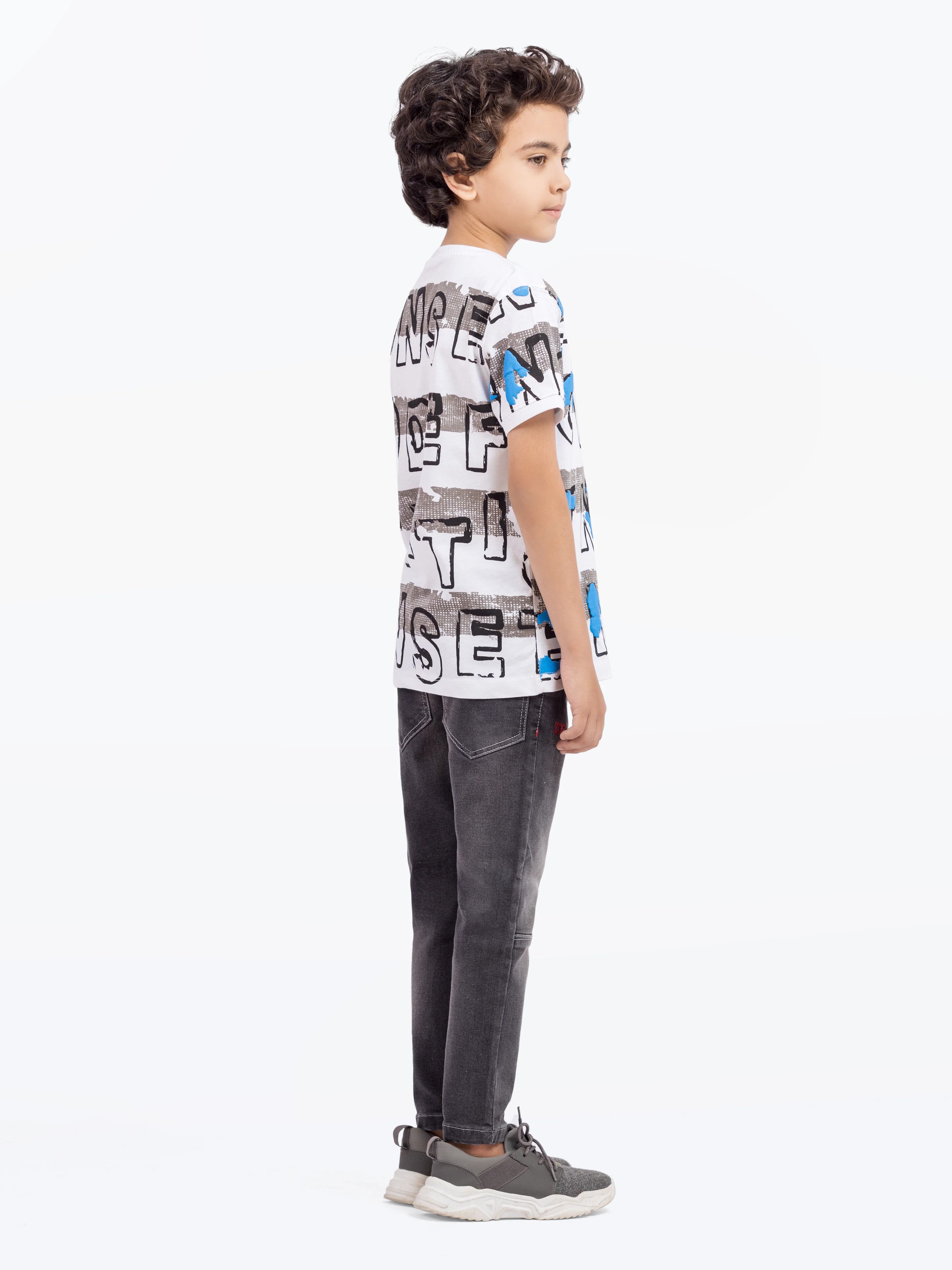 Boy's White T-Shirt - EBTTS5-021 - Image 5