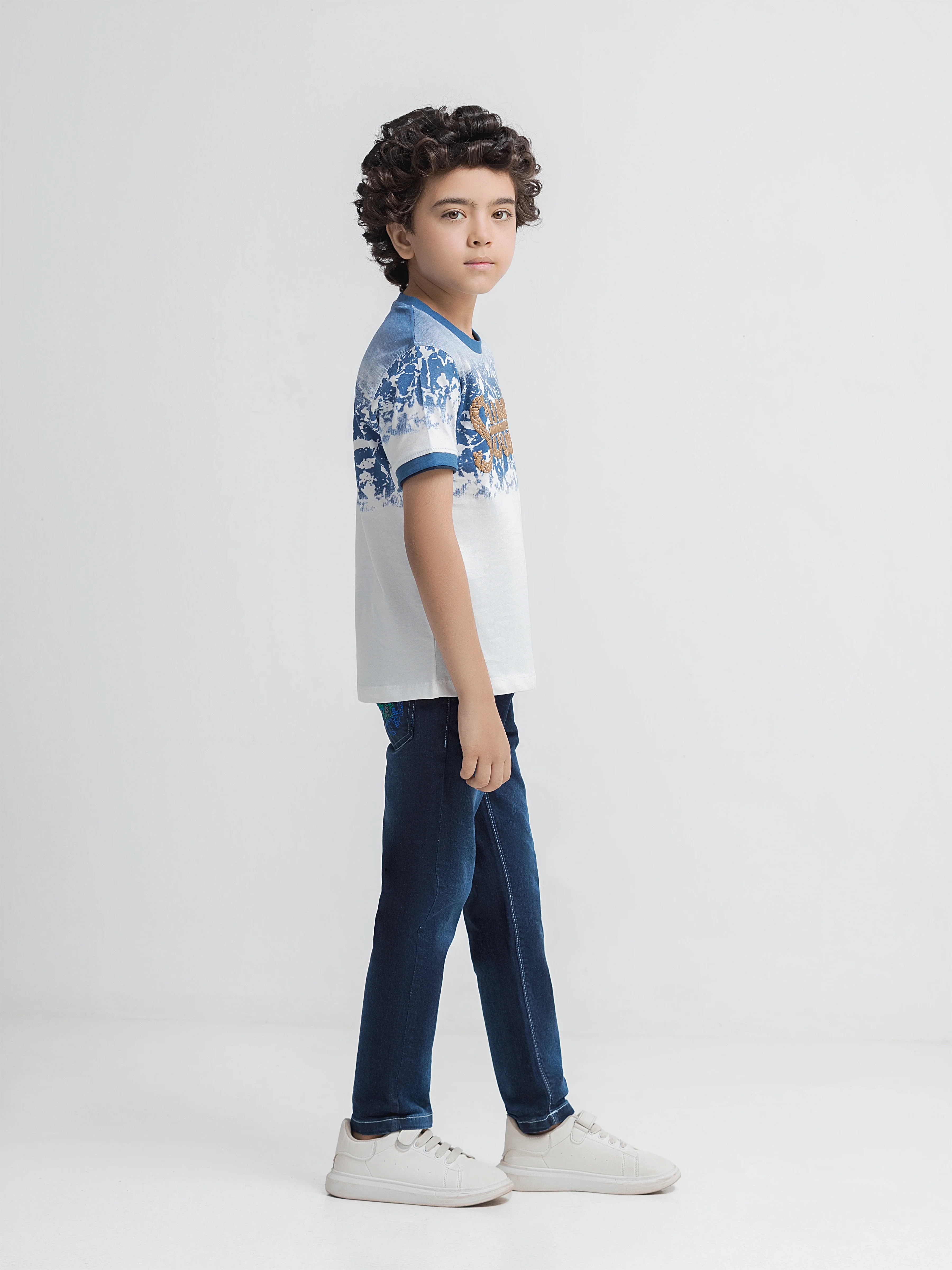 Boy's White T-Shirt - EBTTS6-001 - Image 4
