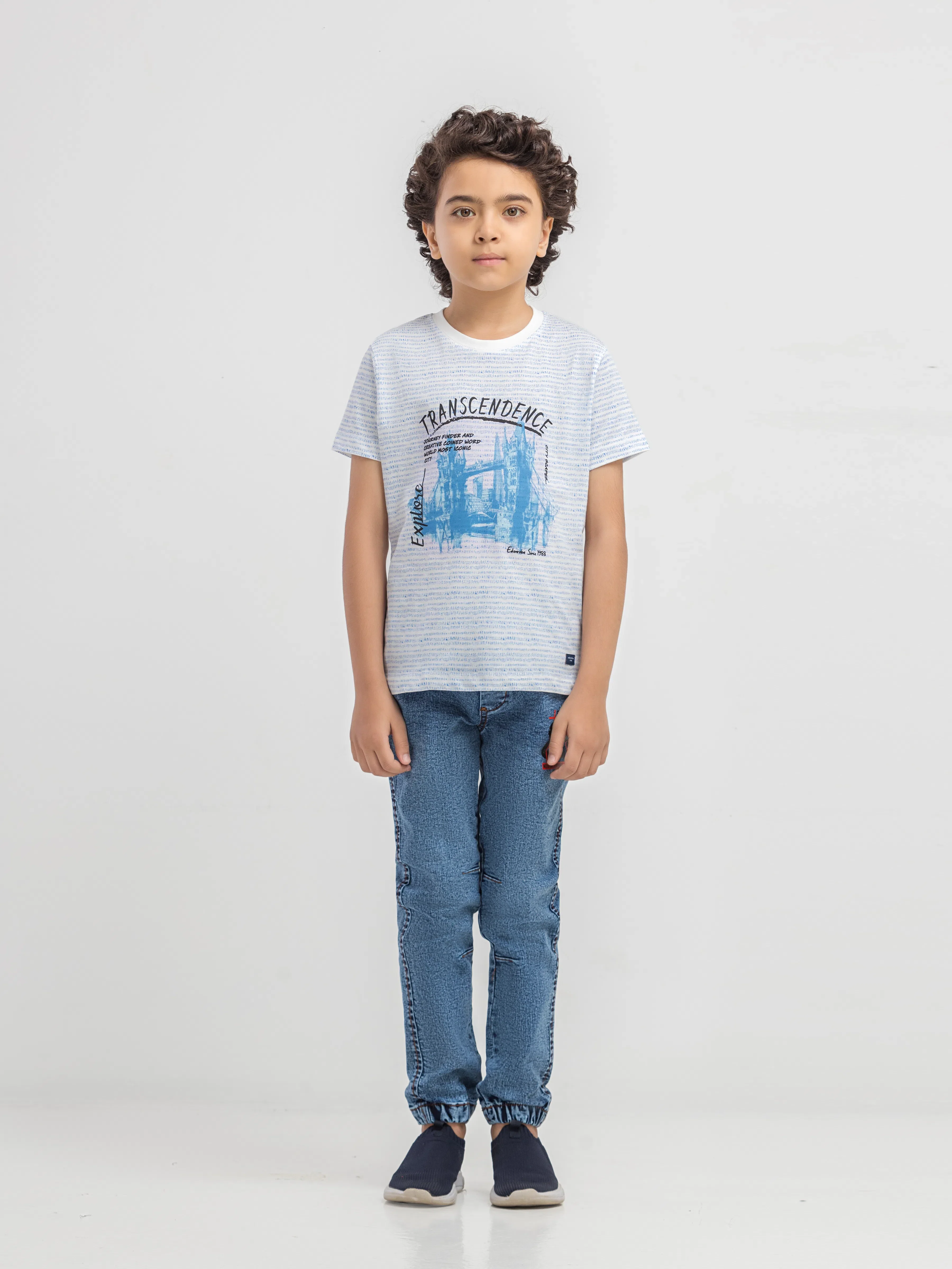 Boy's White T-Shirt - EBTTS6-004 - Image 2