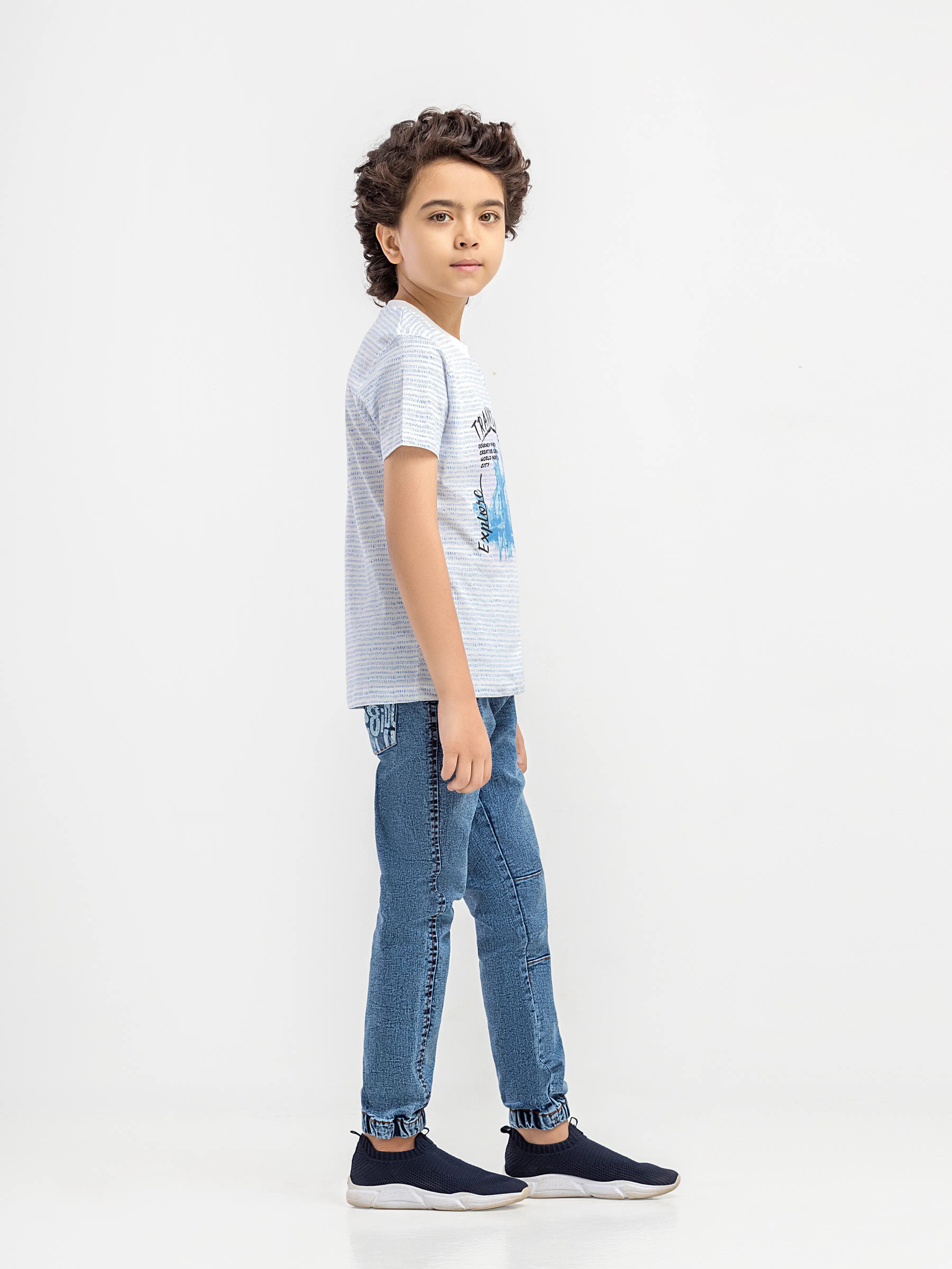 Boy's White T-Shirt - EBTTS6-004 - Image 4