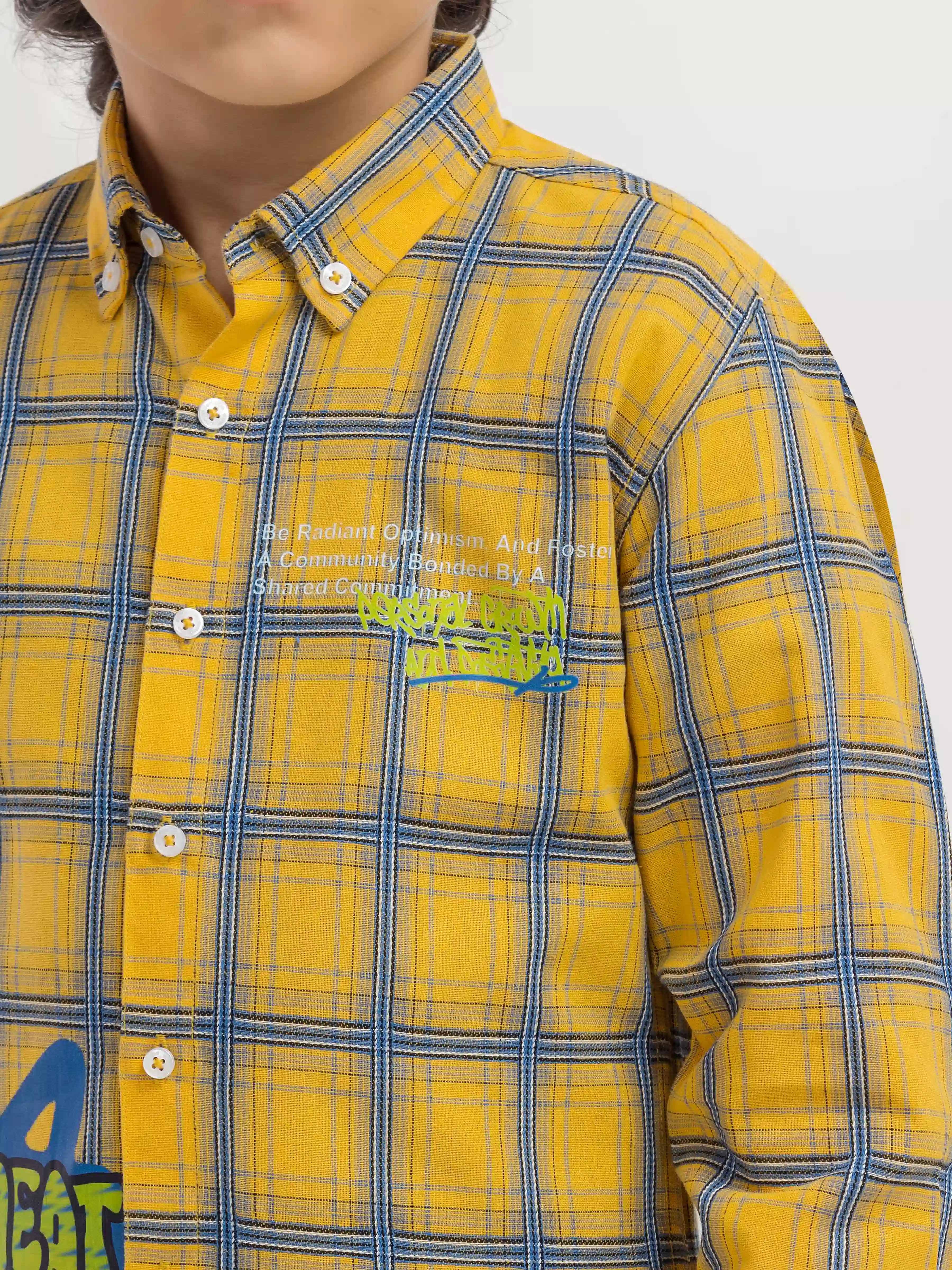 Boy's Yellow & Navy Shirt - EBTSF6-27695-2P - Image 4