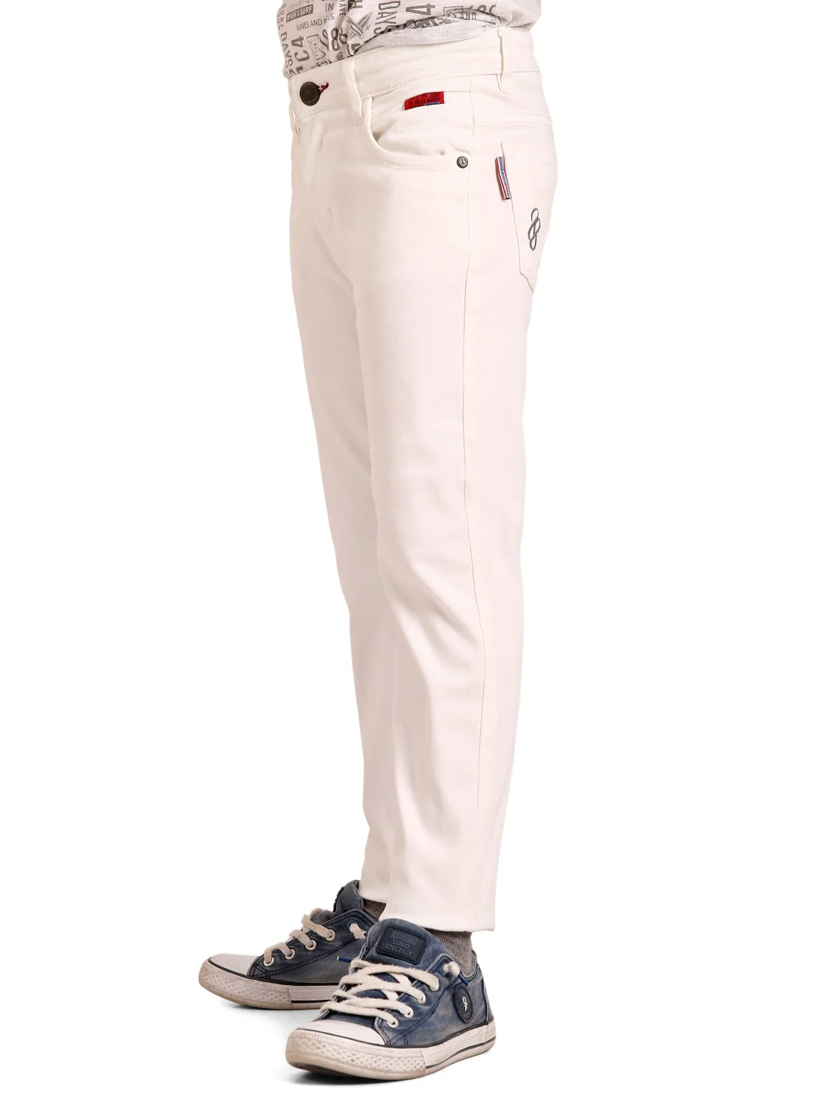 Boy's Off White Chino Pant - EBBCP19-001 - Image 3