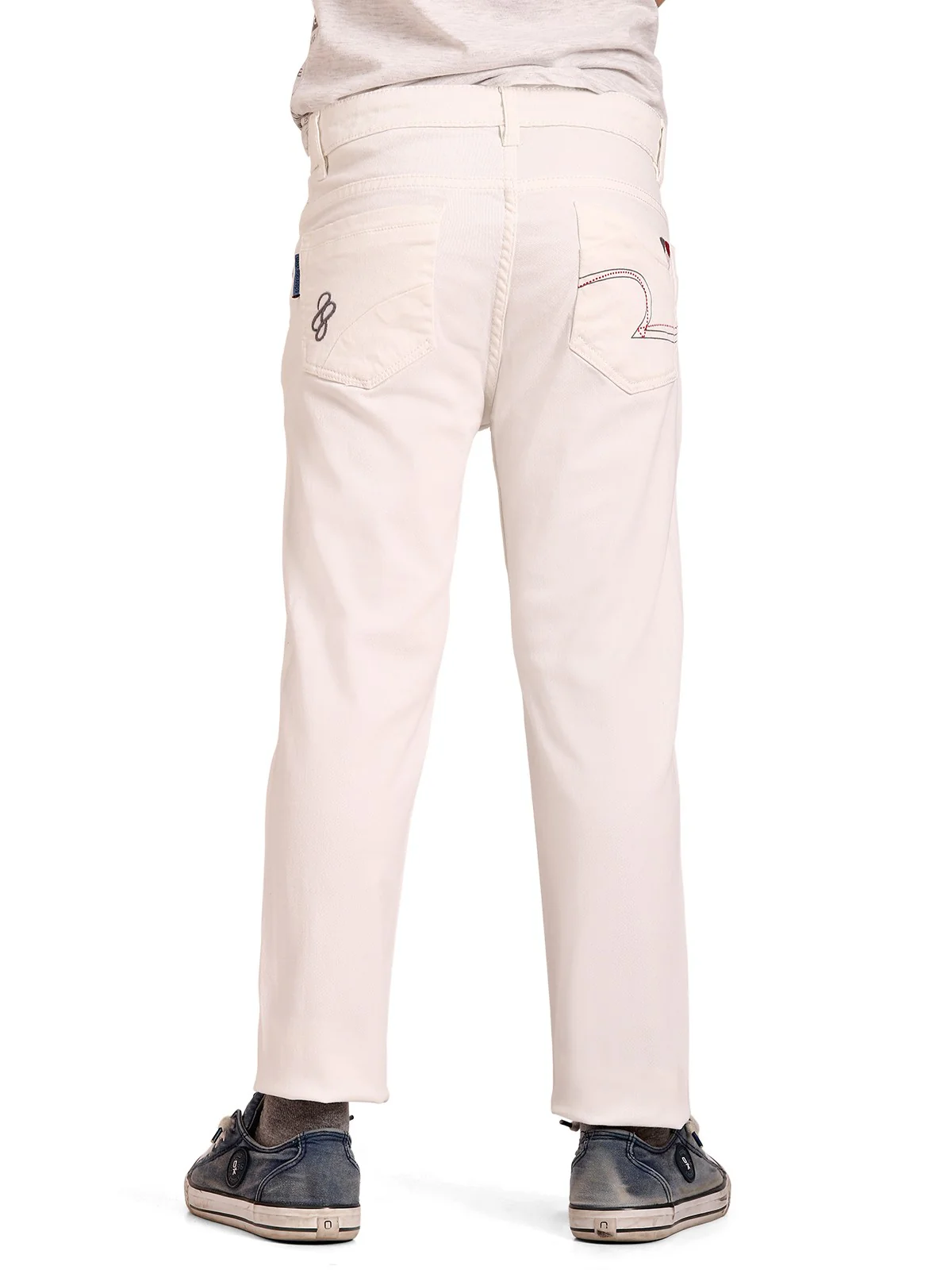 Boy's Off White Chino Pant - EBBCP19-001 - Image 4