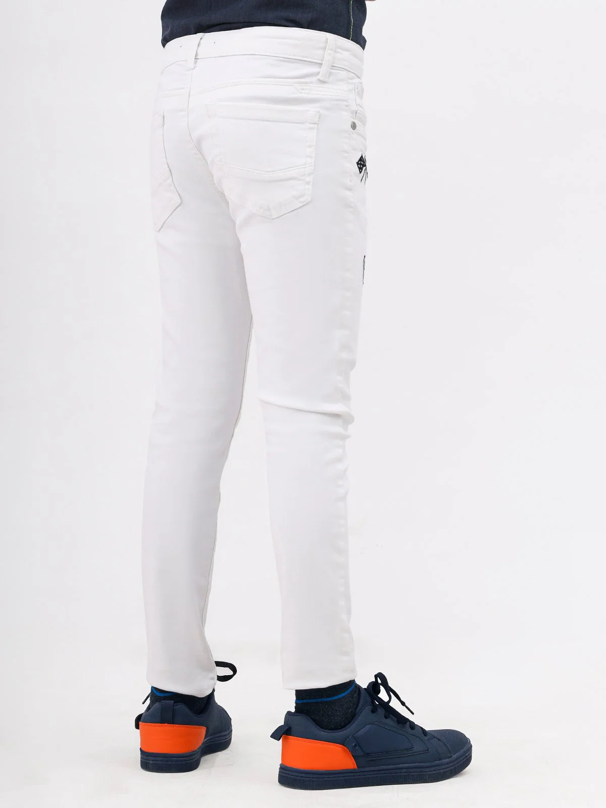 Boy's White Denim Pant - EBBDP19-020 - Image 2