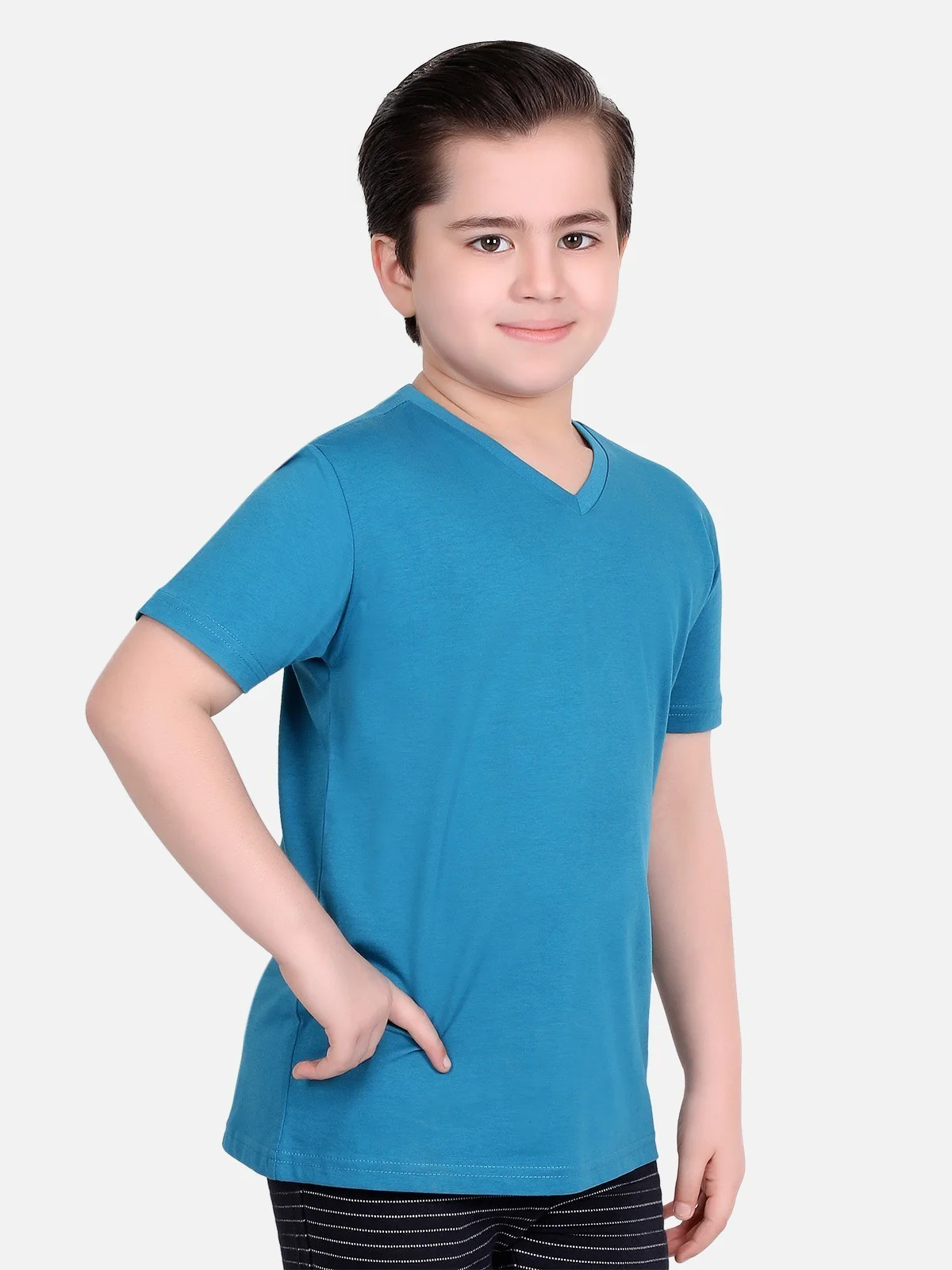 Boy's Blue Half Sleeves Basic Tee - EBTBT19-036 - Image 2