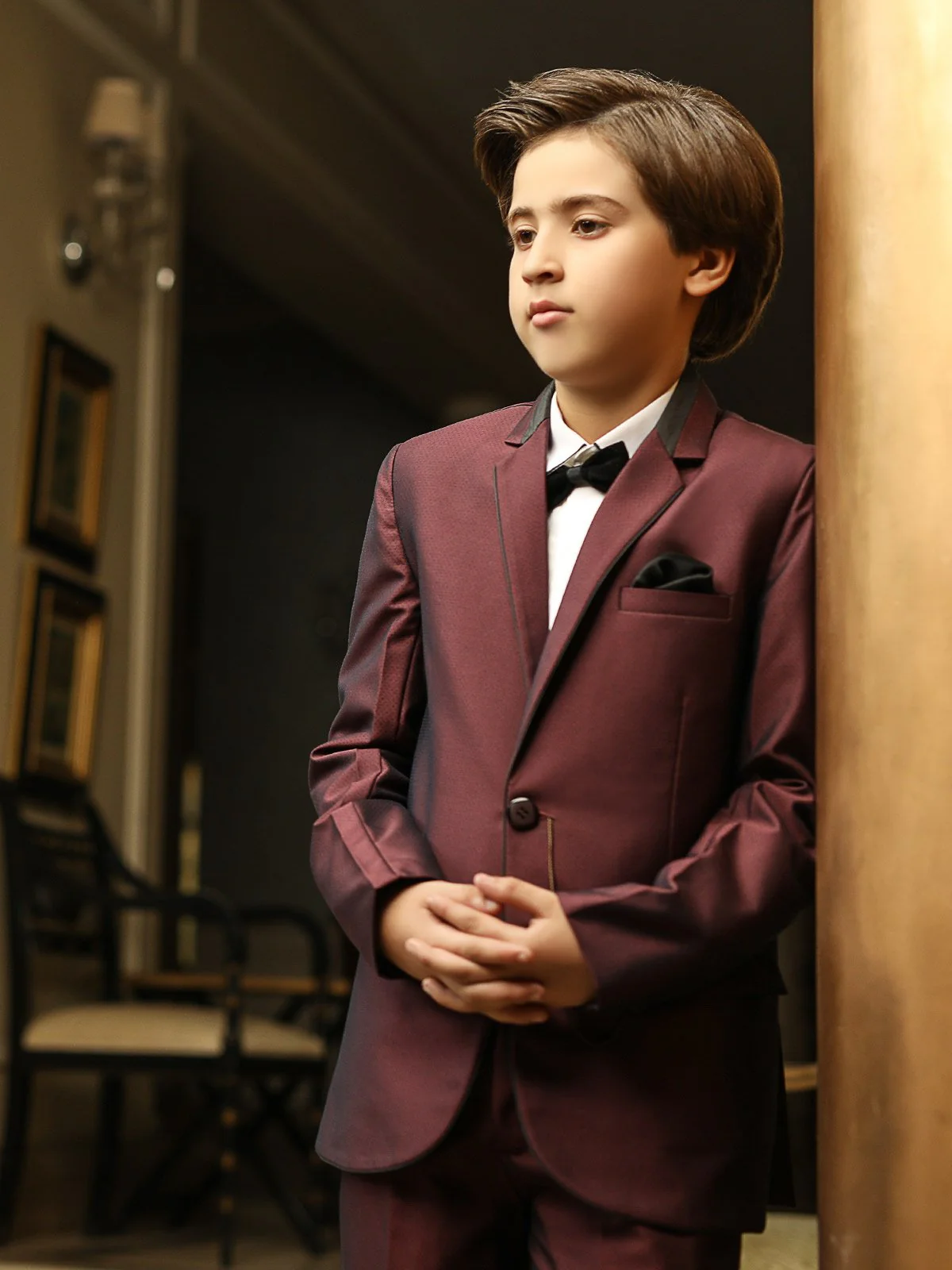 Boy's Maroon Coat Pant - EBTCPC19-4410 - Image 2