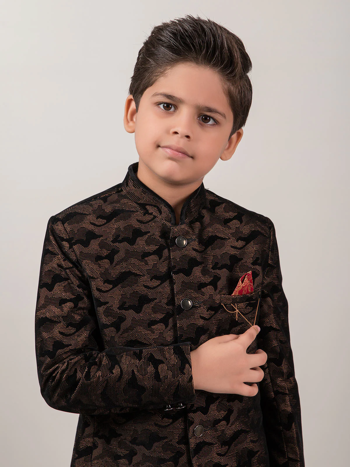 Boy's Dark Brown Coat Pant - EBTCPC19-4414 - Image 2
