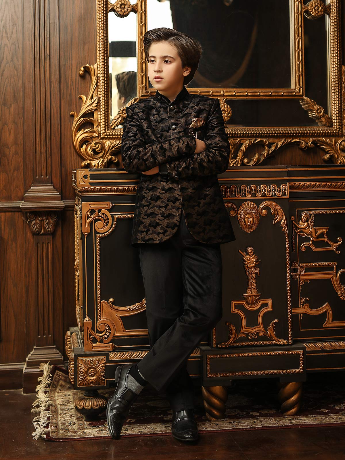 Boy's Dark Brown Coat Pant - EBTCPC19-4414 - Image 4