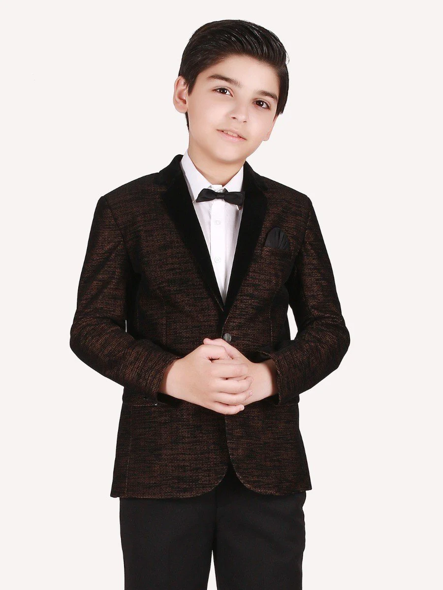 Boy's Black & Golden Coat Pant - EBTCPC20-4426