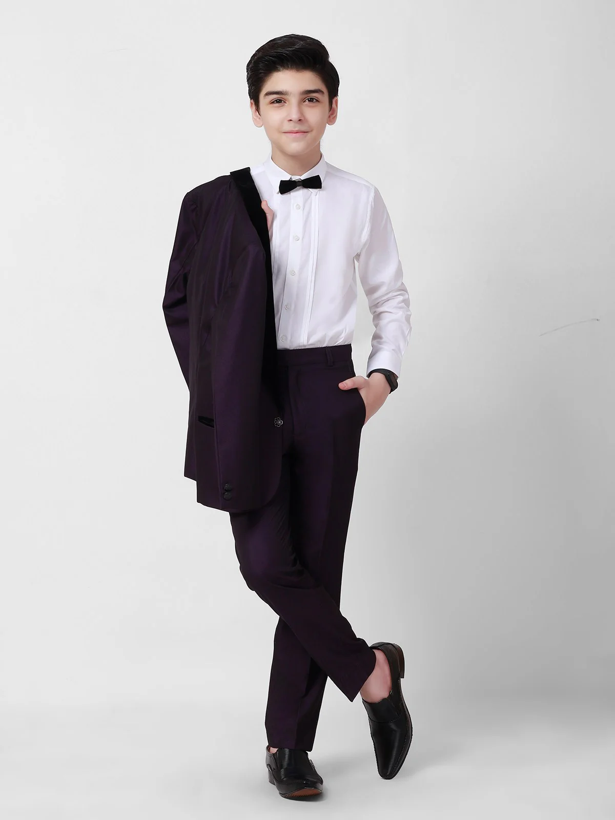 Boy's Dark Purple Coat Pant - EBTCPC21-4451 - Image 2
