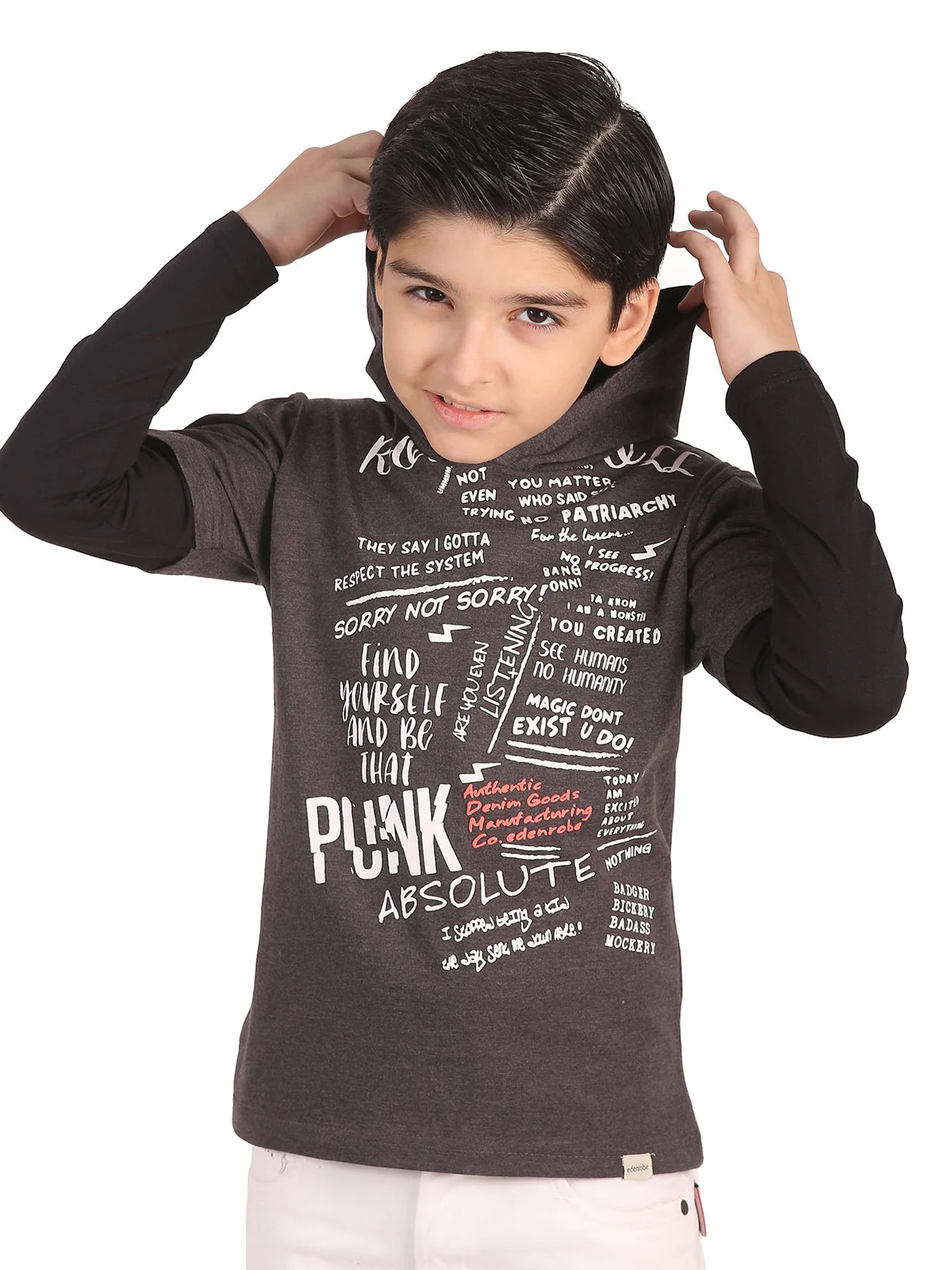 Boy's Charcoal Grey Hoodie - EBTH19-001 - Image 2
