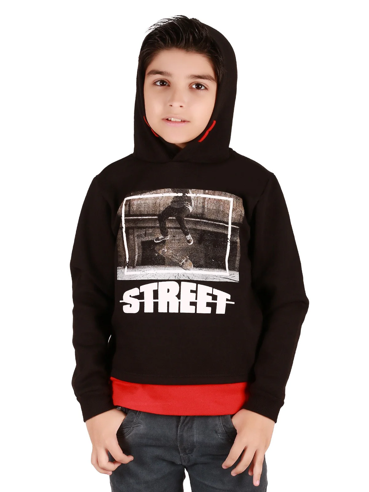 Boy's Black Hoodie - EBTH19-018 - Image 2