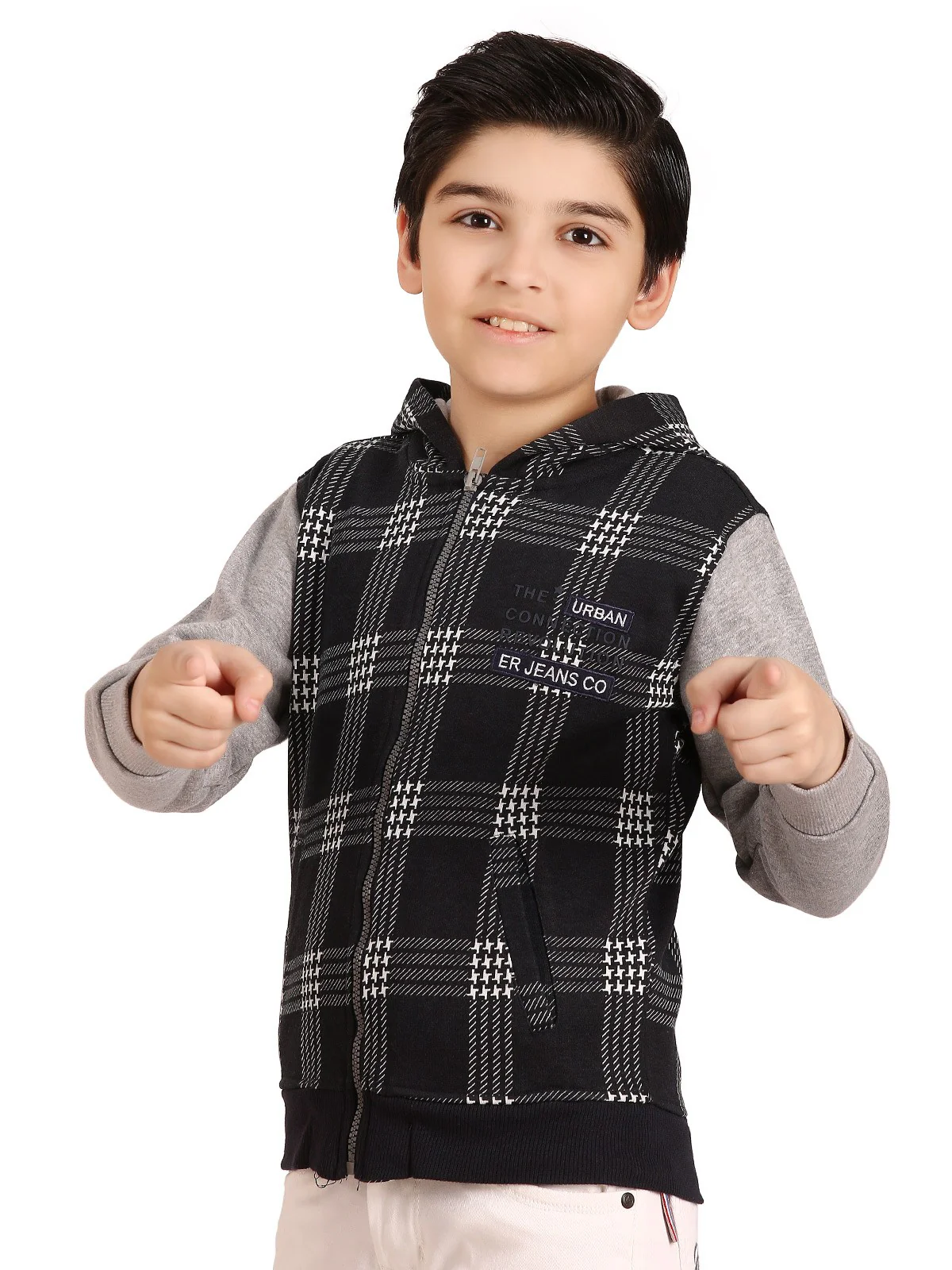 Boy's Denim Blue Hoodie - EBTH19-020 - Image 2