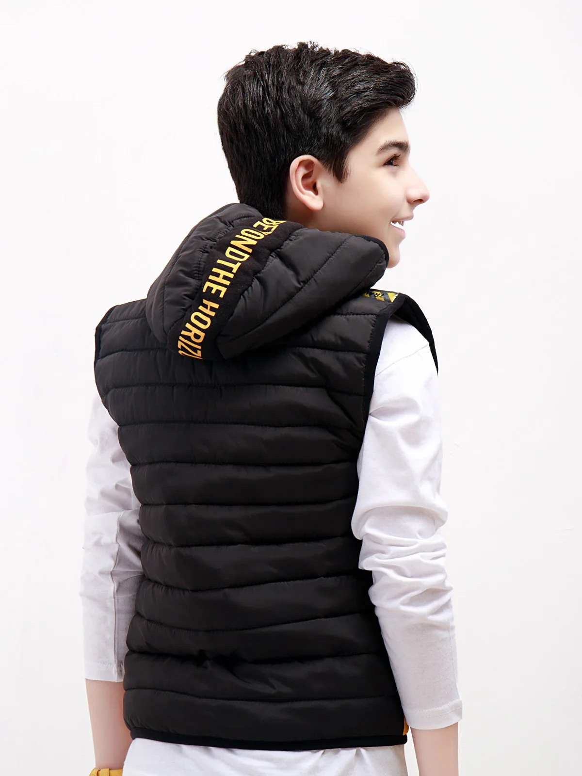 Boy's Yellow & Black Hooded Jacket - EBTH21-002 - Image 4