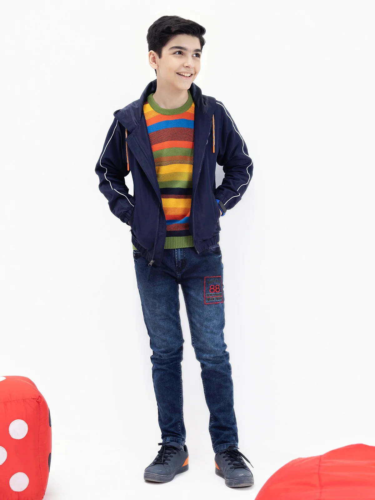 Boy's Navy Hoodie - EBTH21-003 - Image 5