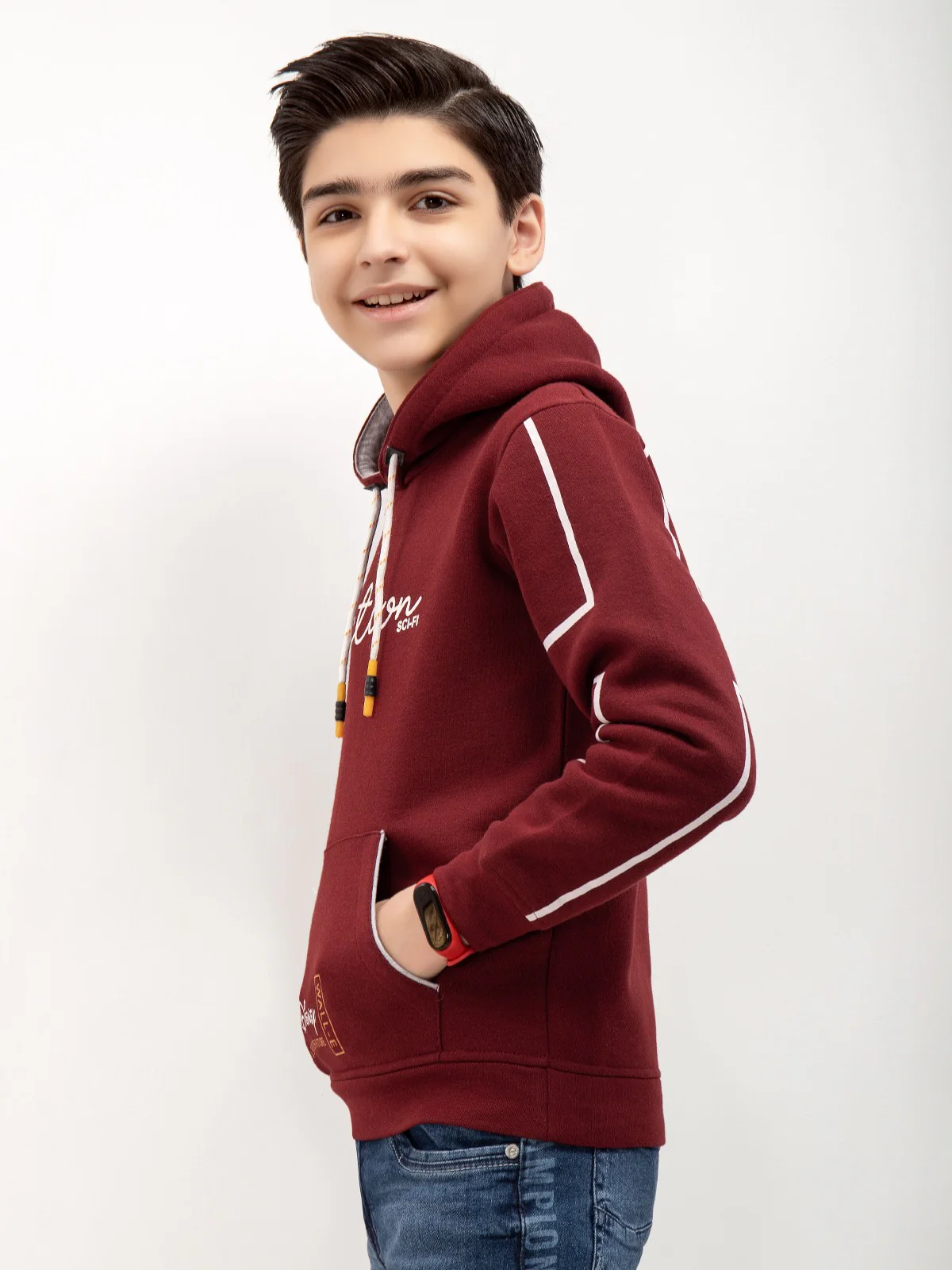 Boy's Maroon Hoodie - EBTH21-004 - Image 2