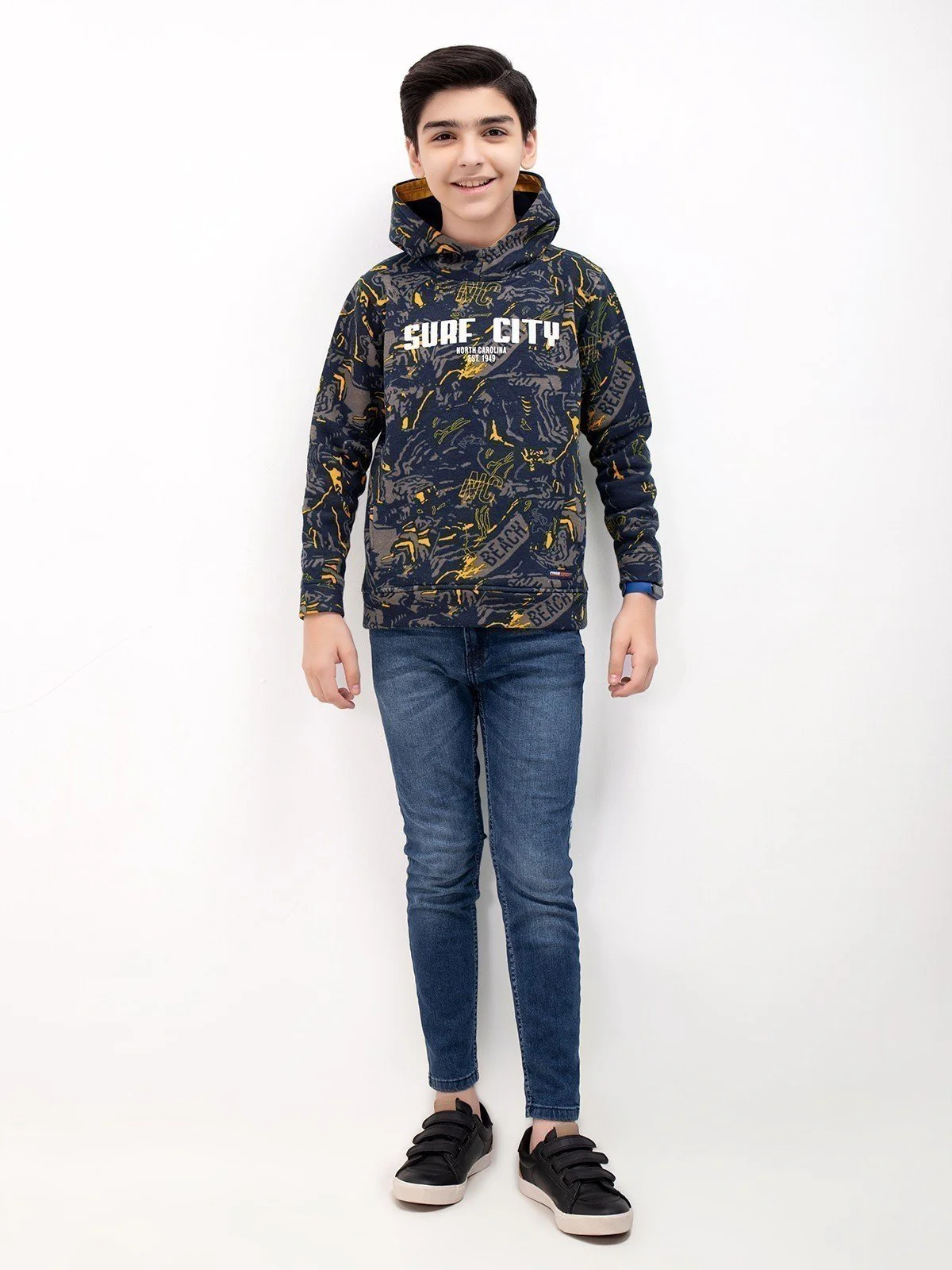 Boy's Navy Blue Hoodie - EBTH21-006 - Image 2