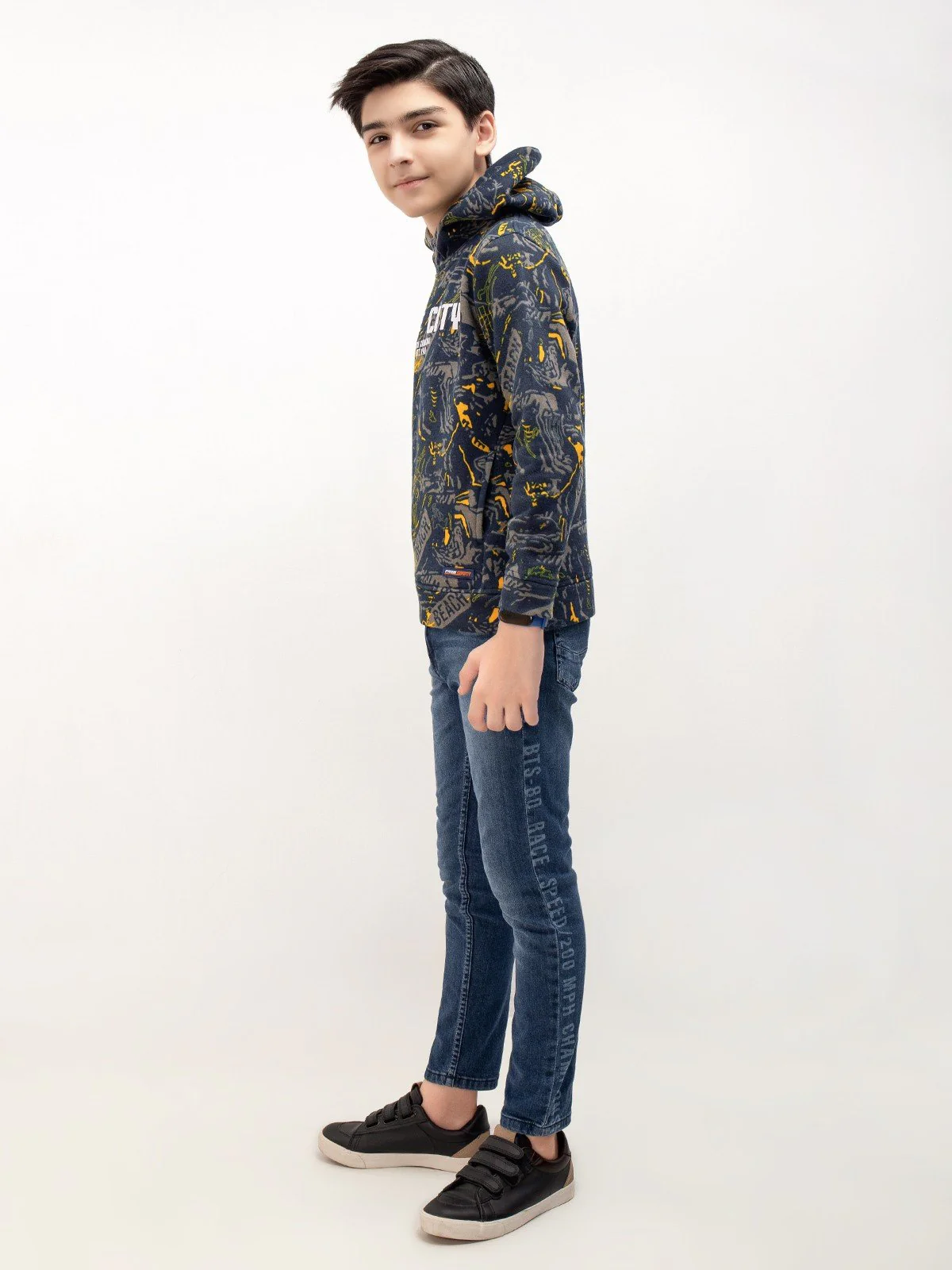Boy's Navy Blue Hoodie - EBTH21-006 - Image 3
