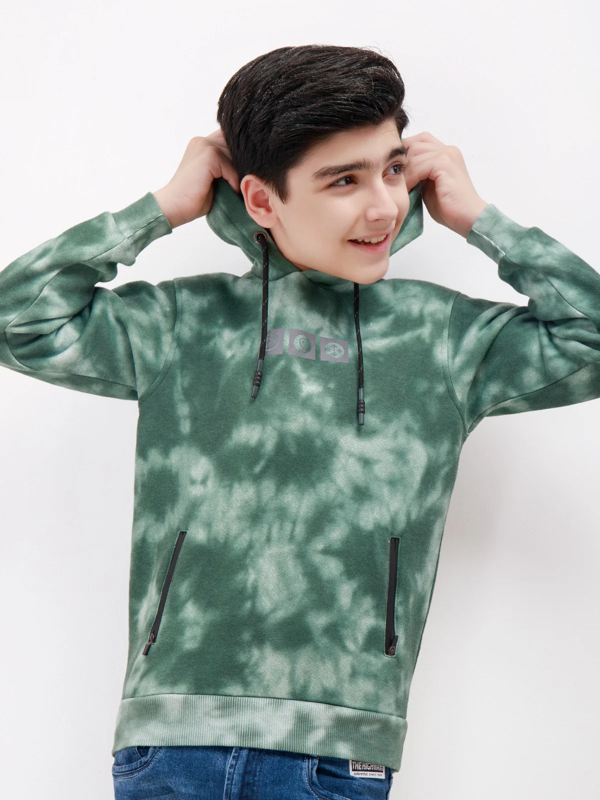 Boy's Blue & Green Hoodie - EBTH21-011 - Image 2