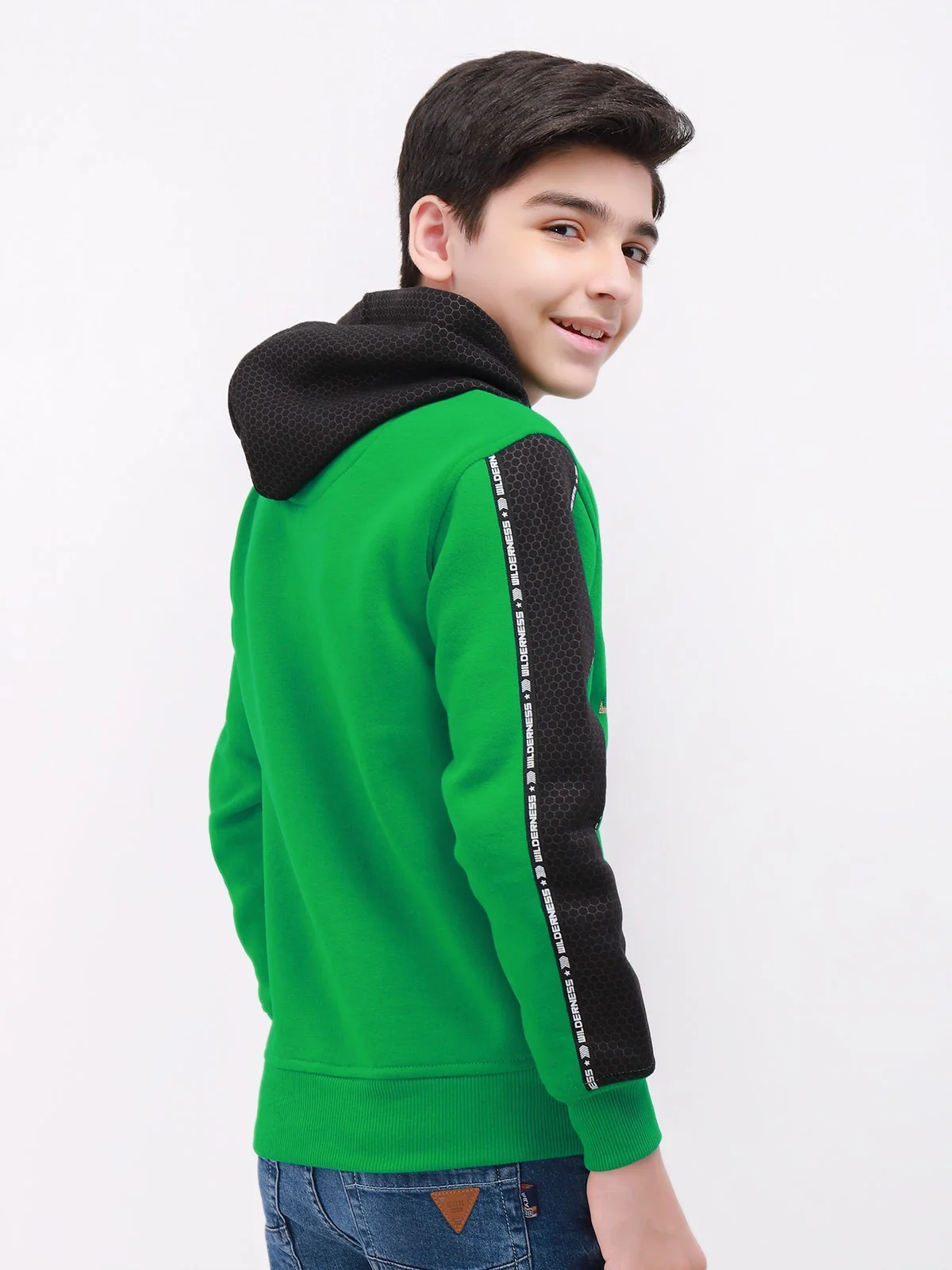Boy's Green Hoodie - EBTH21-013 - Image 5