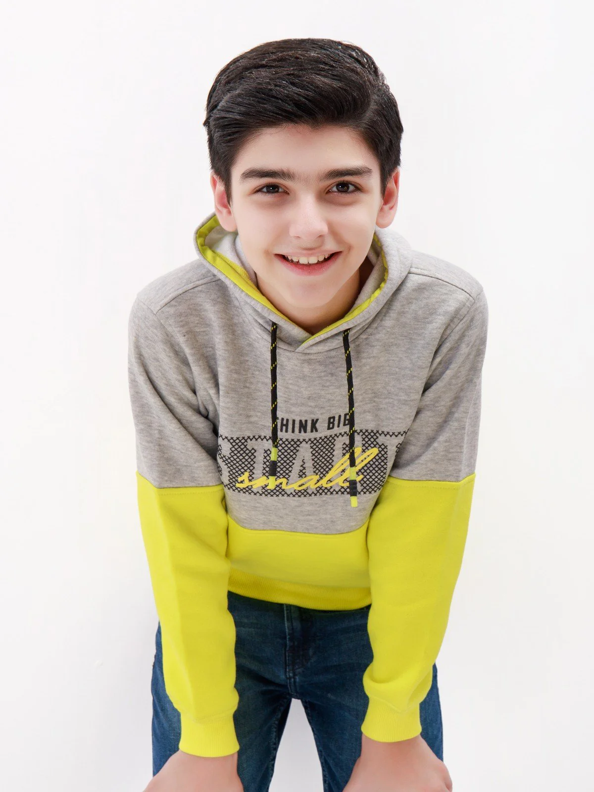 Boy's Grey & Yellow Hoodie - EBTH21-014 - Image 2