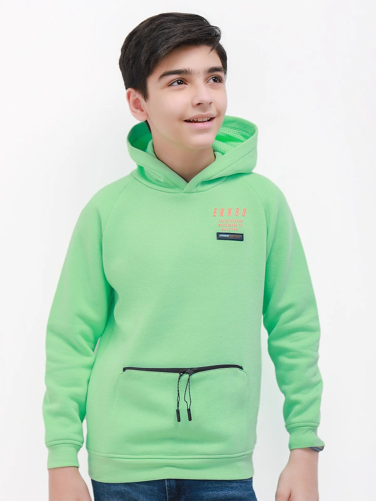 Boy's Green Hoodie - EBTH21-016