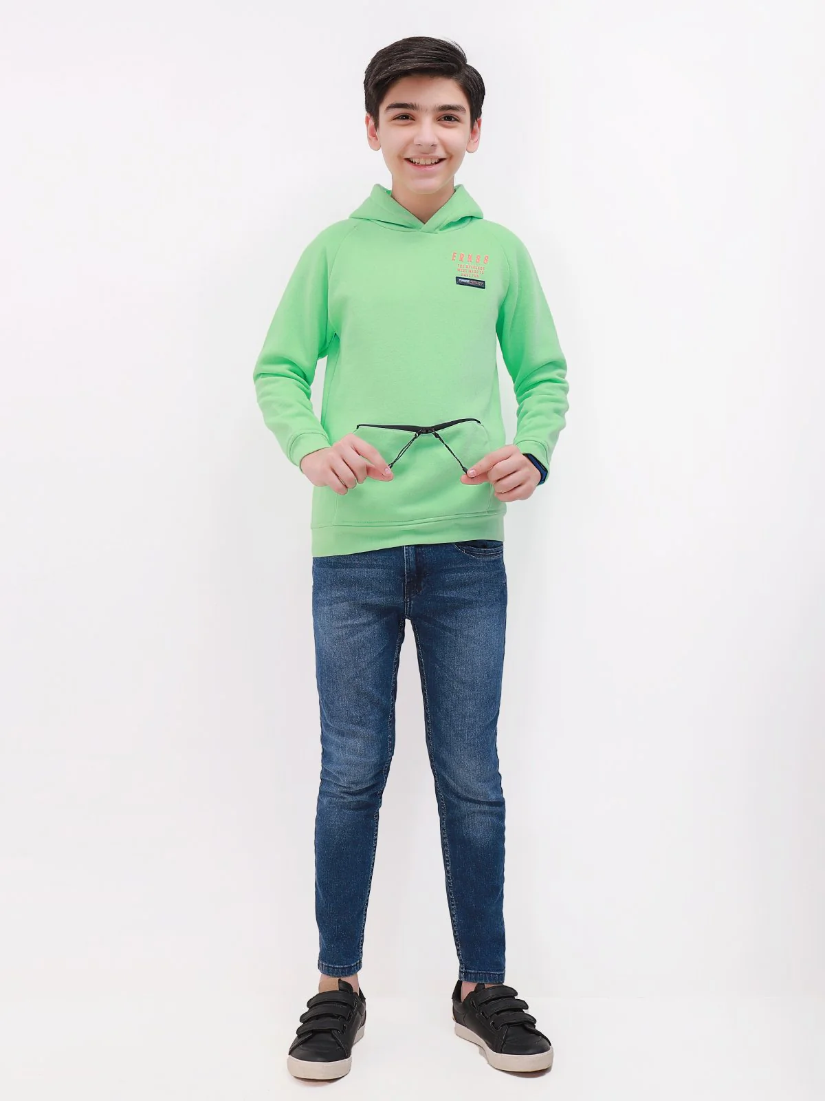 Boy's Green Hoodie - EBTH21-016 - Image 2