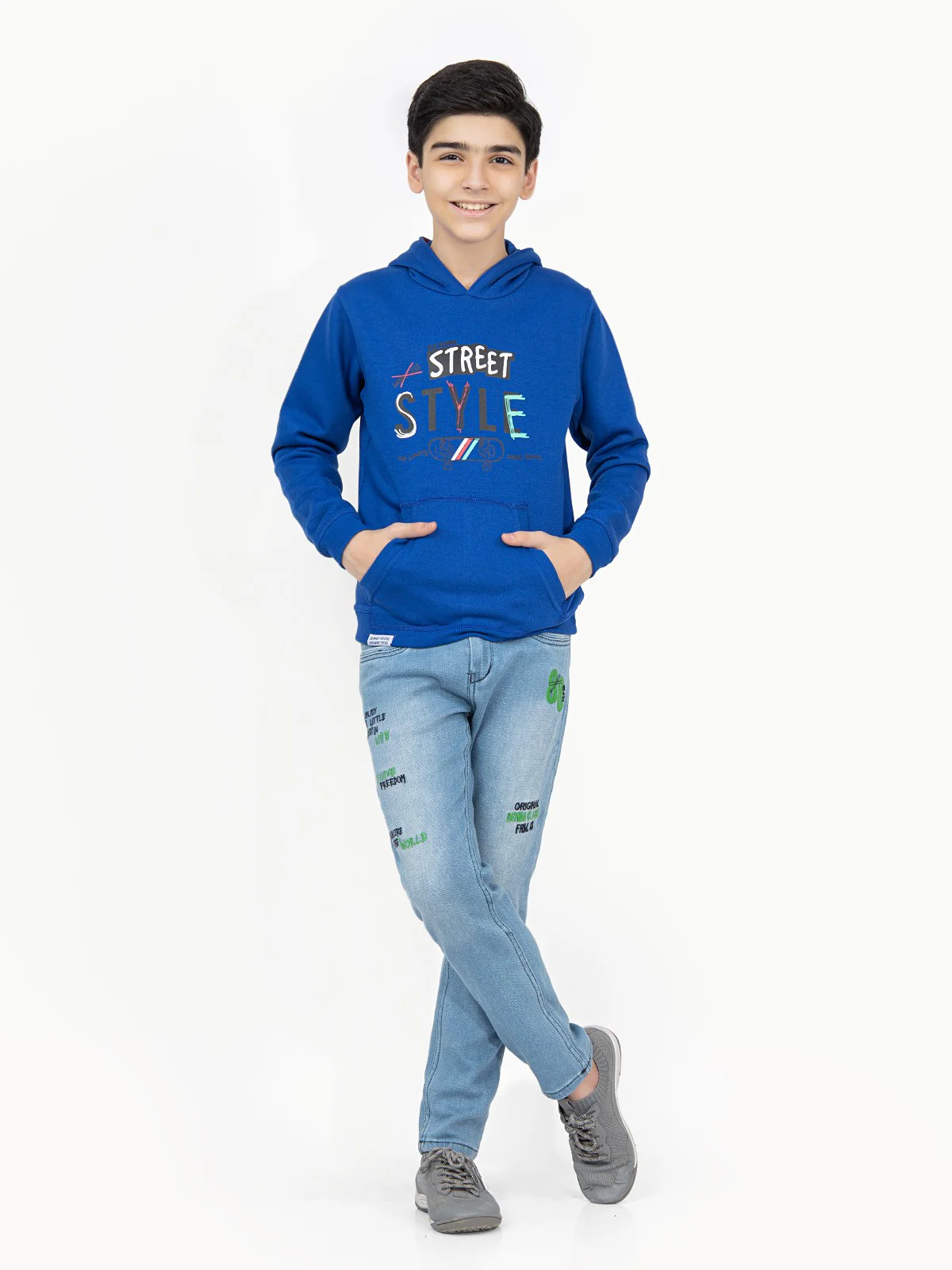 Boy's Blue Hoodie - EBTH21-017 - Image 2
