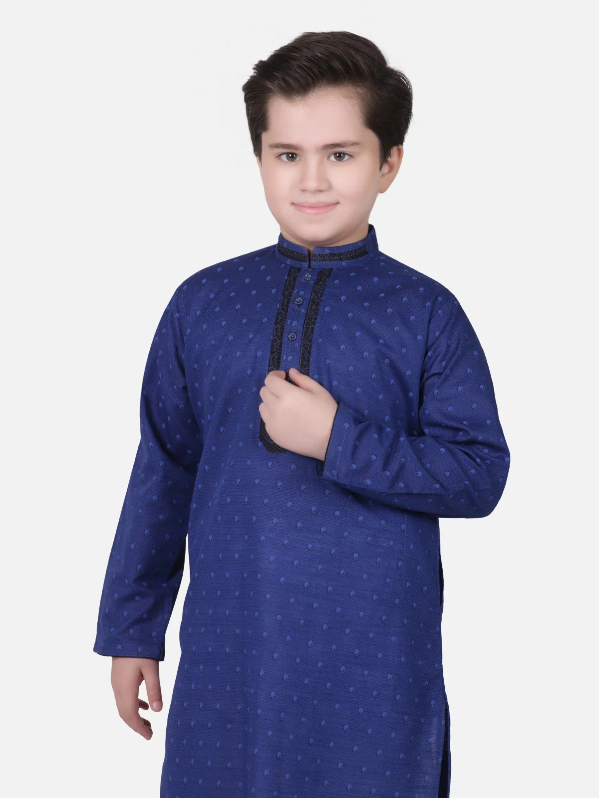Boy's Royal Blue Kurta - EBTK18-3586 - Image 3