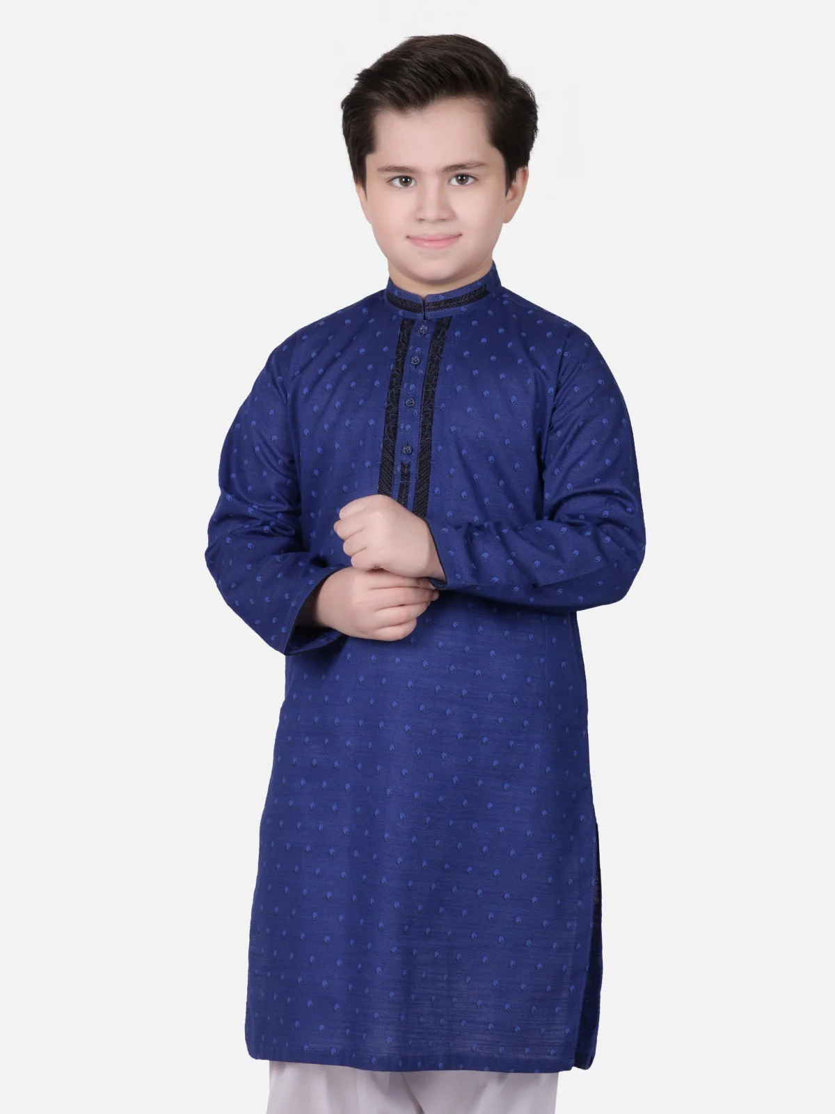 Boy's Royal Blue Kurta - EBTK18-3586 - Image 4