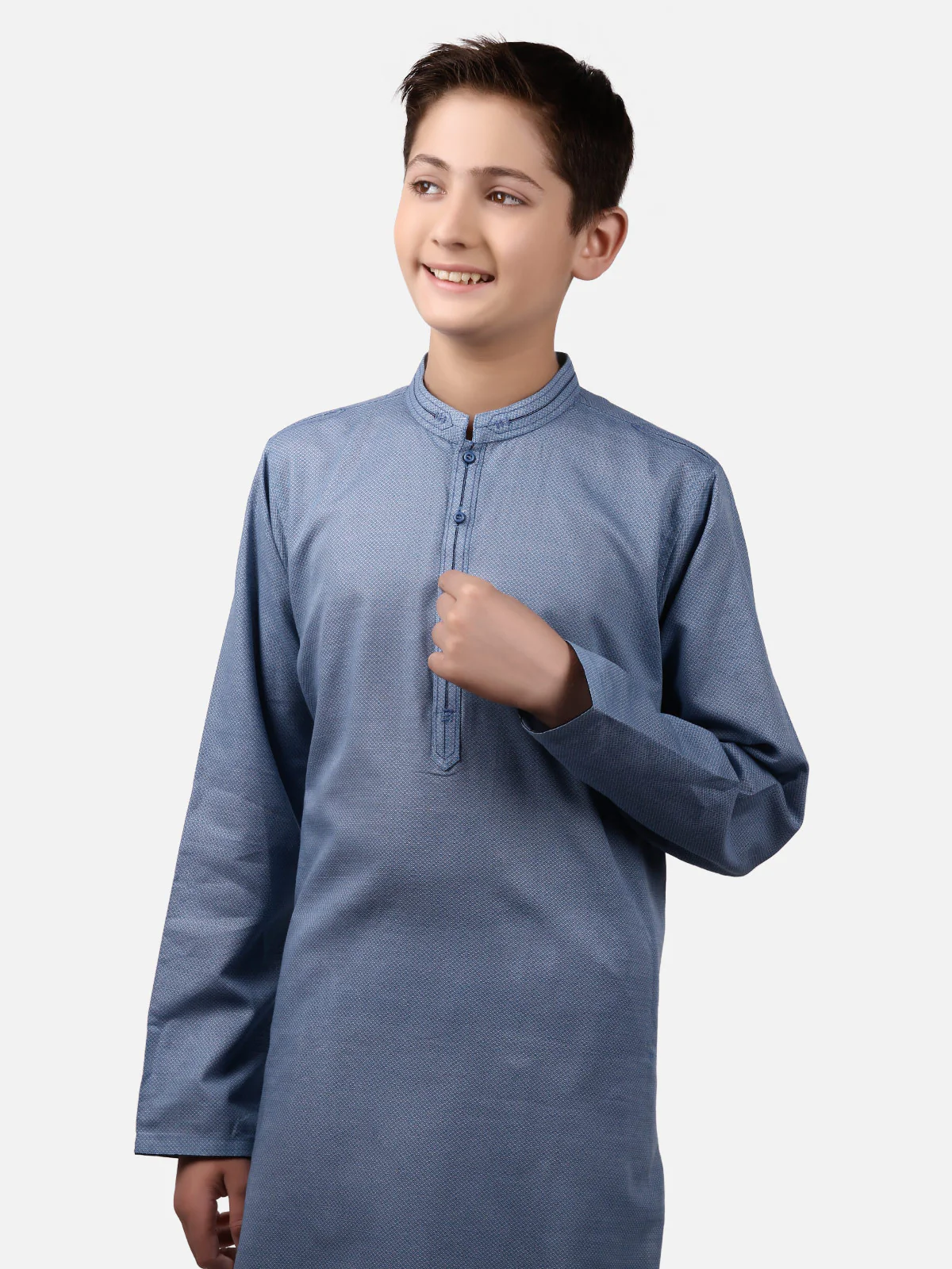 Boy's Mid Blue Kurta - EBTK19-3596 - Image 2