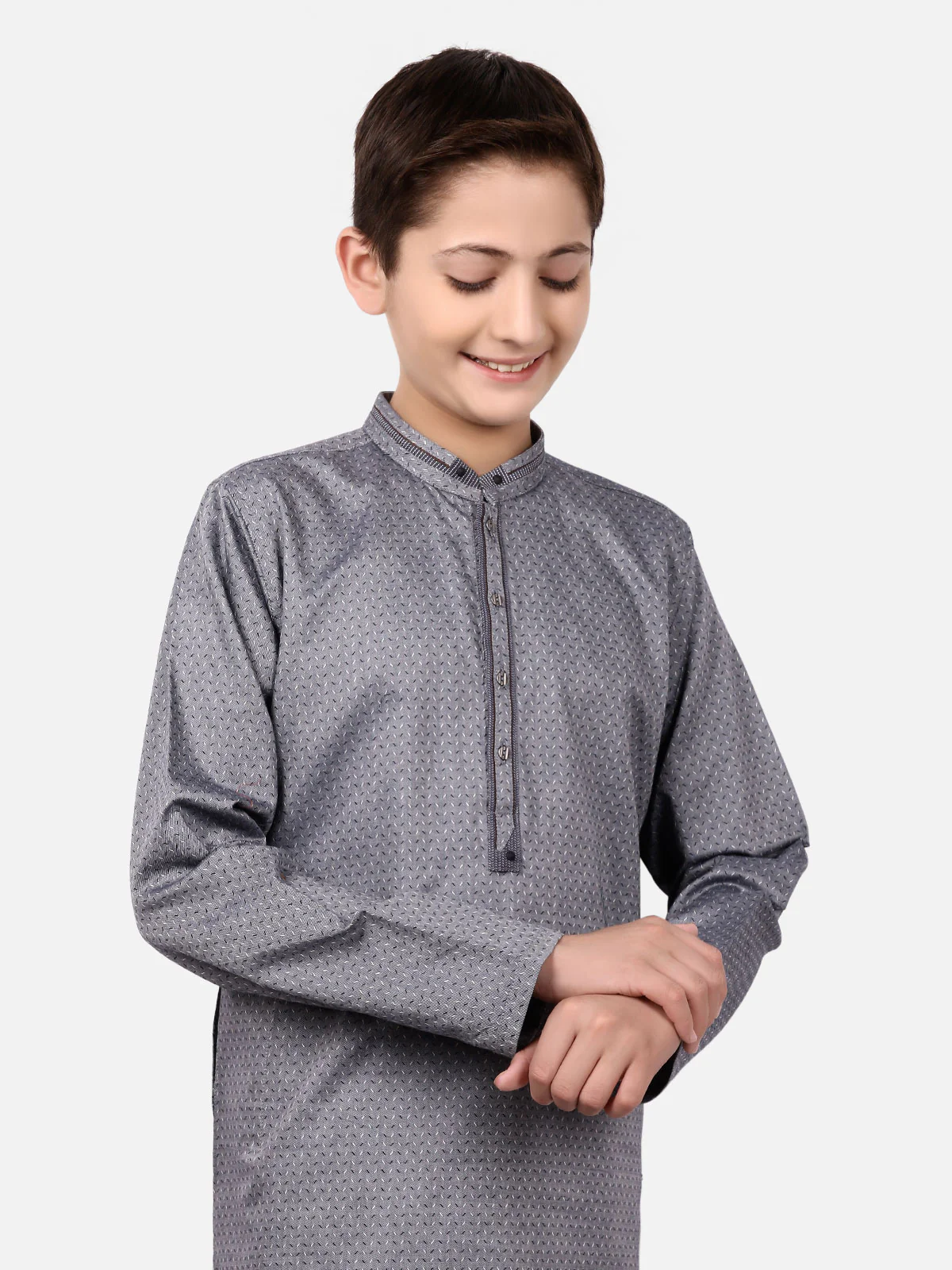 Boy's Steel Grey Kurta - EBTK19-3609 - Image 2