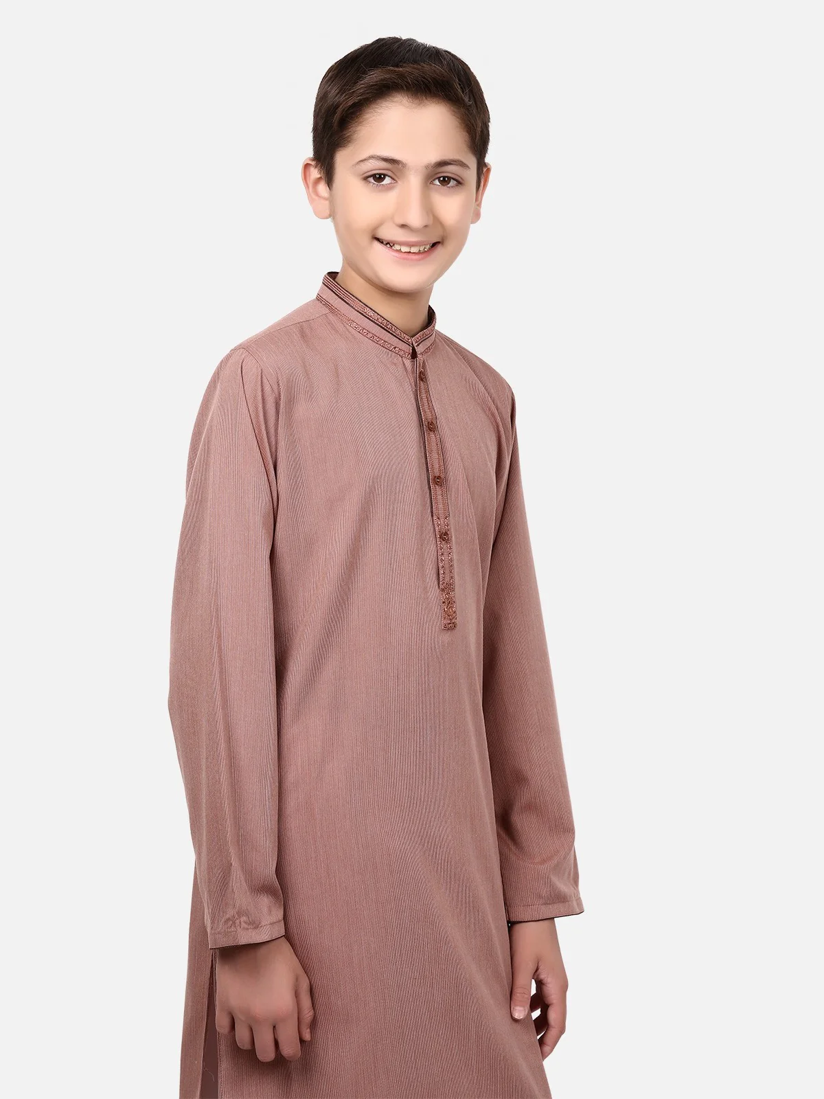 Boy's Light Brown Kurta - EBTK19-3612 - Image 2
