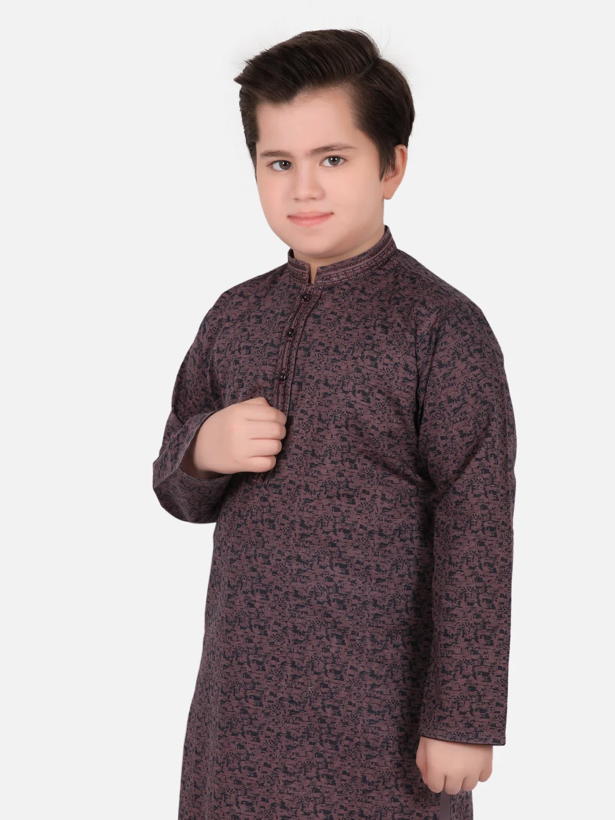 Boy's Mauve Kurta - EBTK19-3614 - Image 2