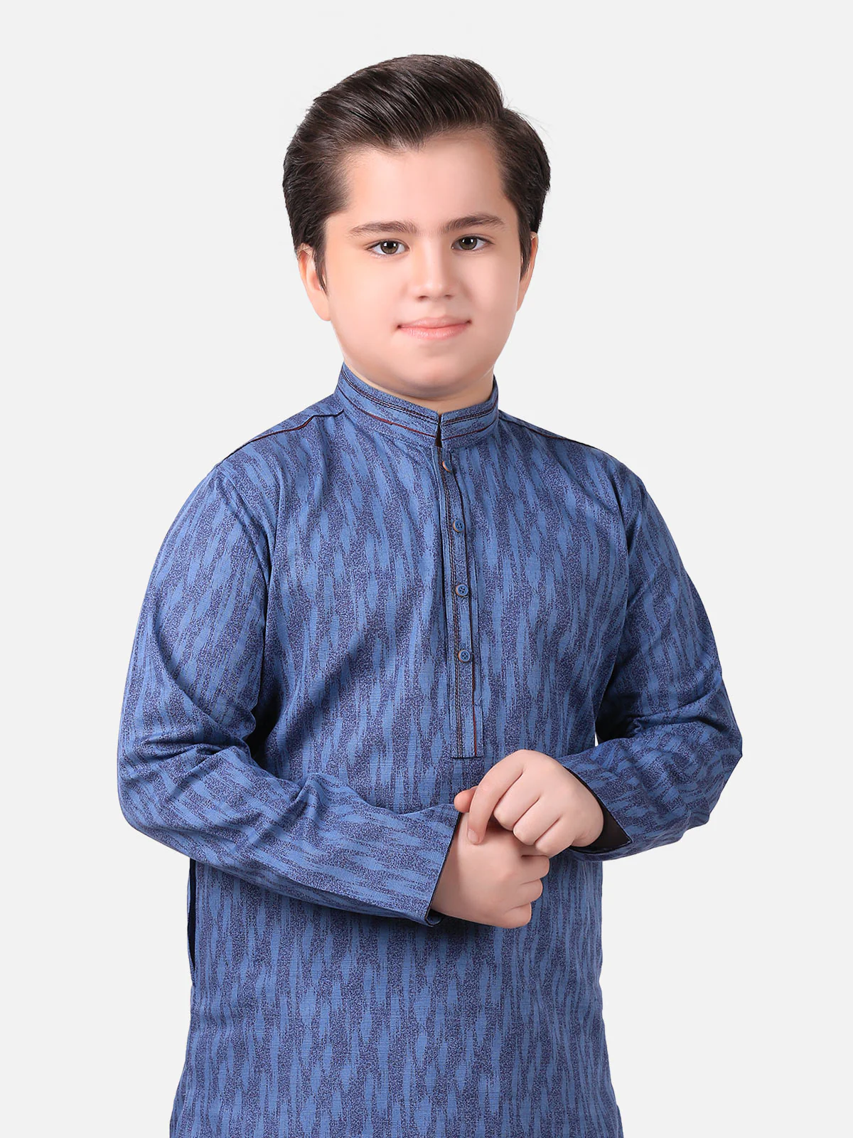 Boy's Blue Kurta - EBTK19-3615 - Image 2