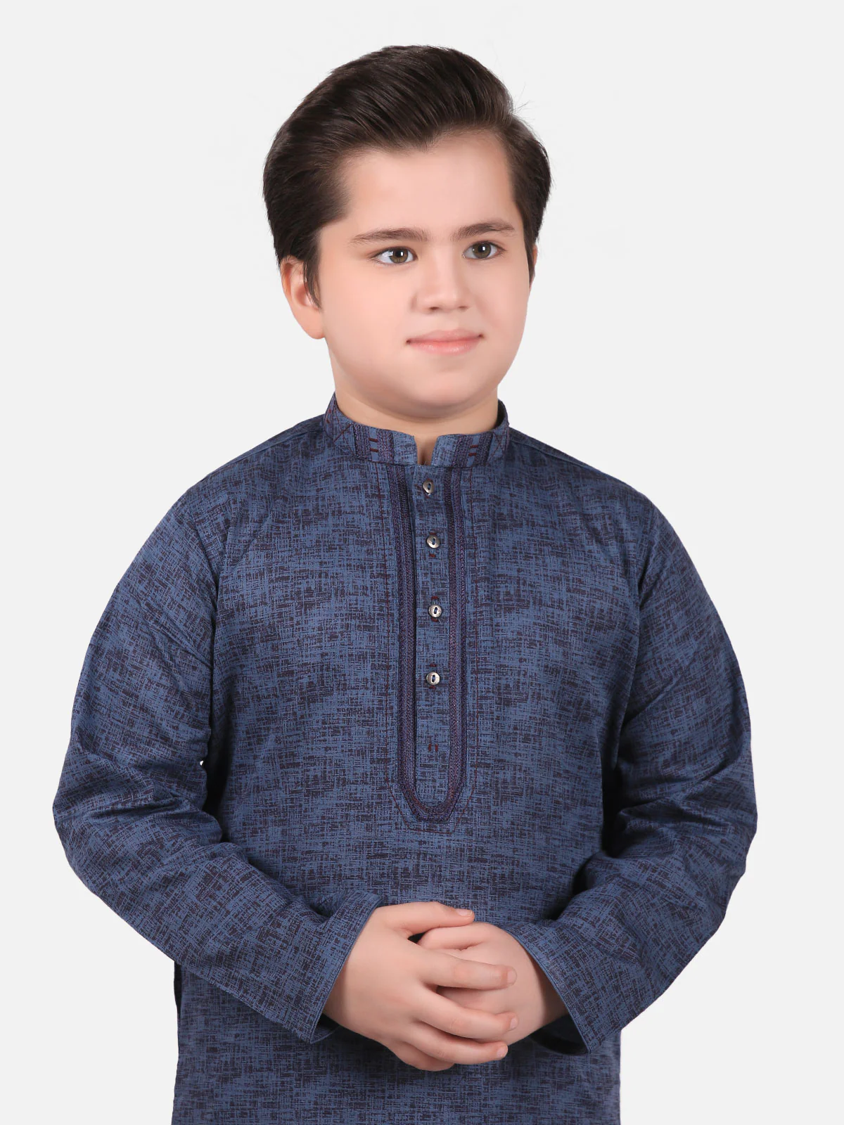 Boy's Blue Kurta - EBTK19-3615 - Image 2