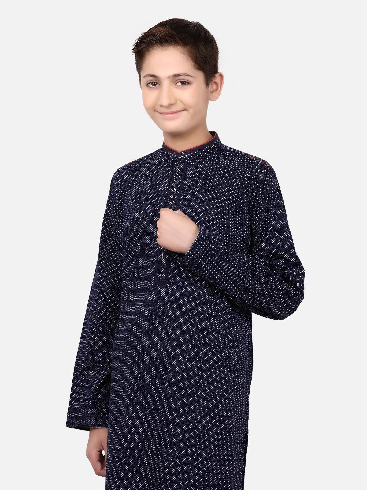 Boy's Navy Blue Kurta - EBTK19-3626 - Image 2