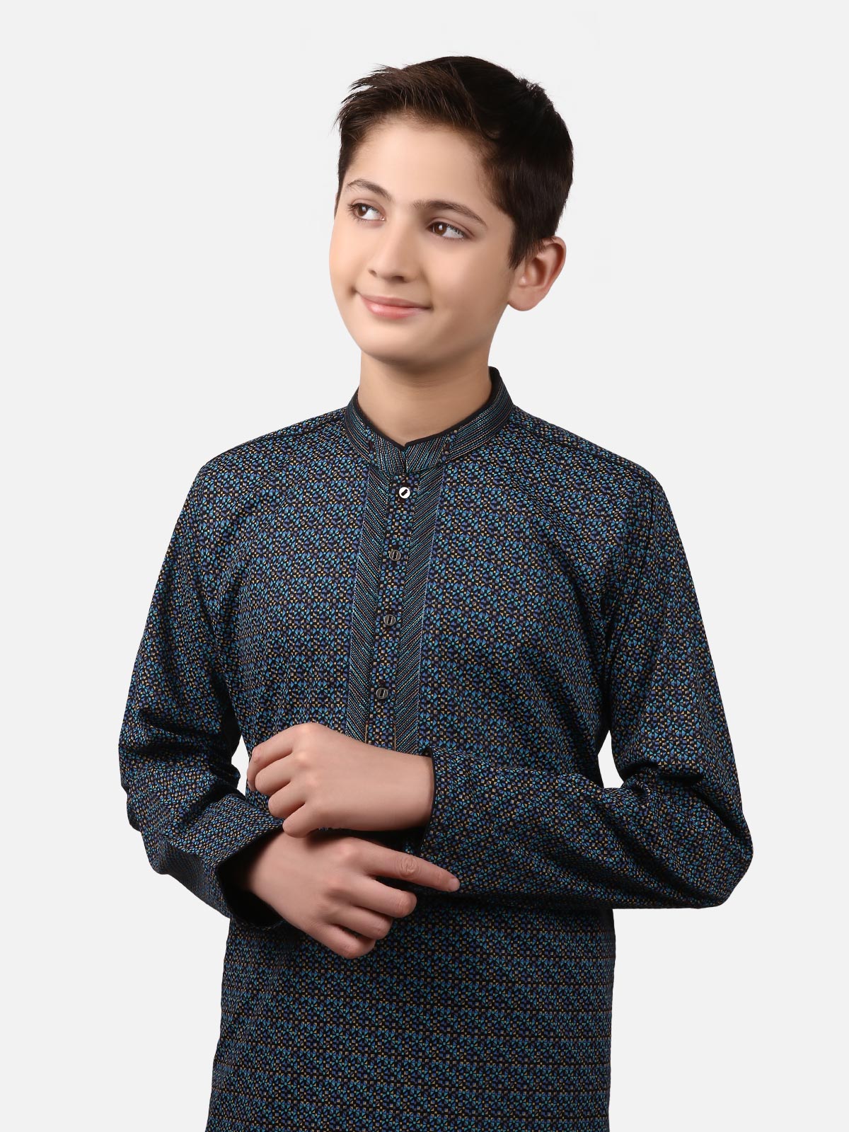 Boy's Multi Kurta - EBTK19-3629 - Image 2